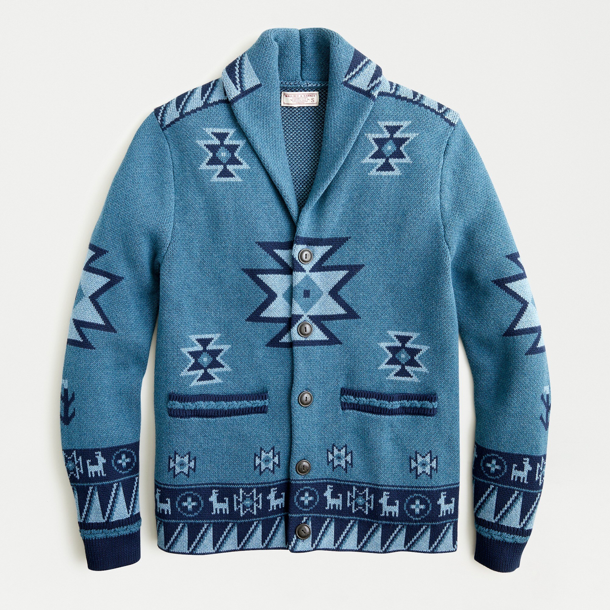 Wallace & Barnes western jacquard shawl cardigan