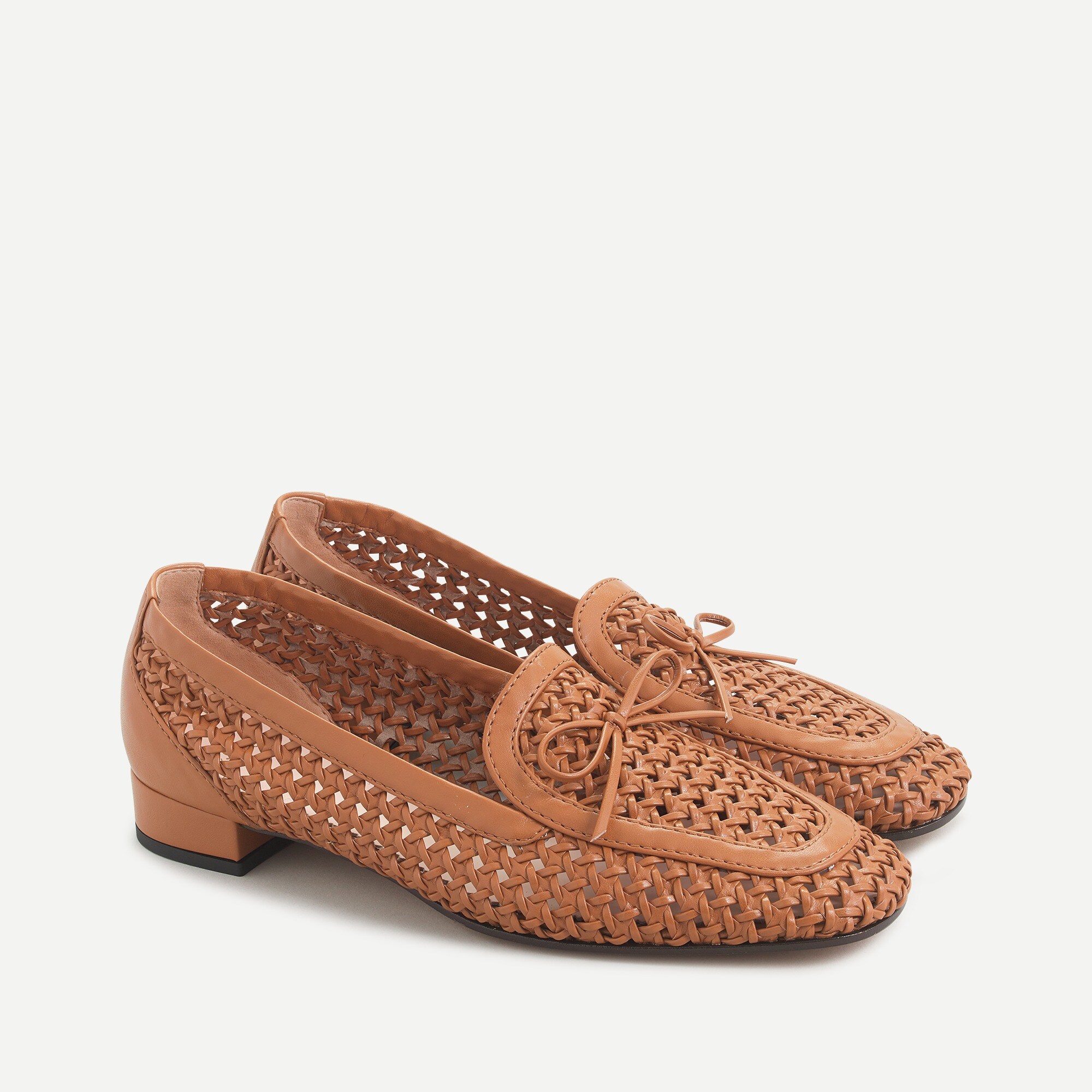 Woven loafers with bow detail