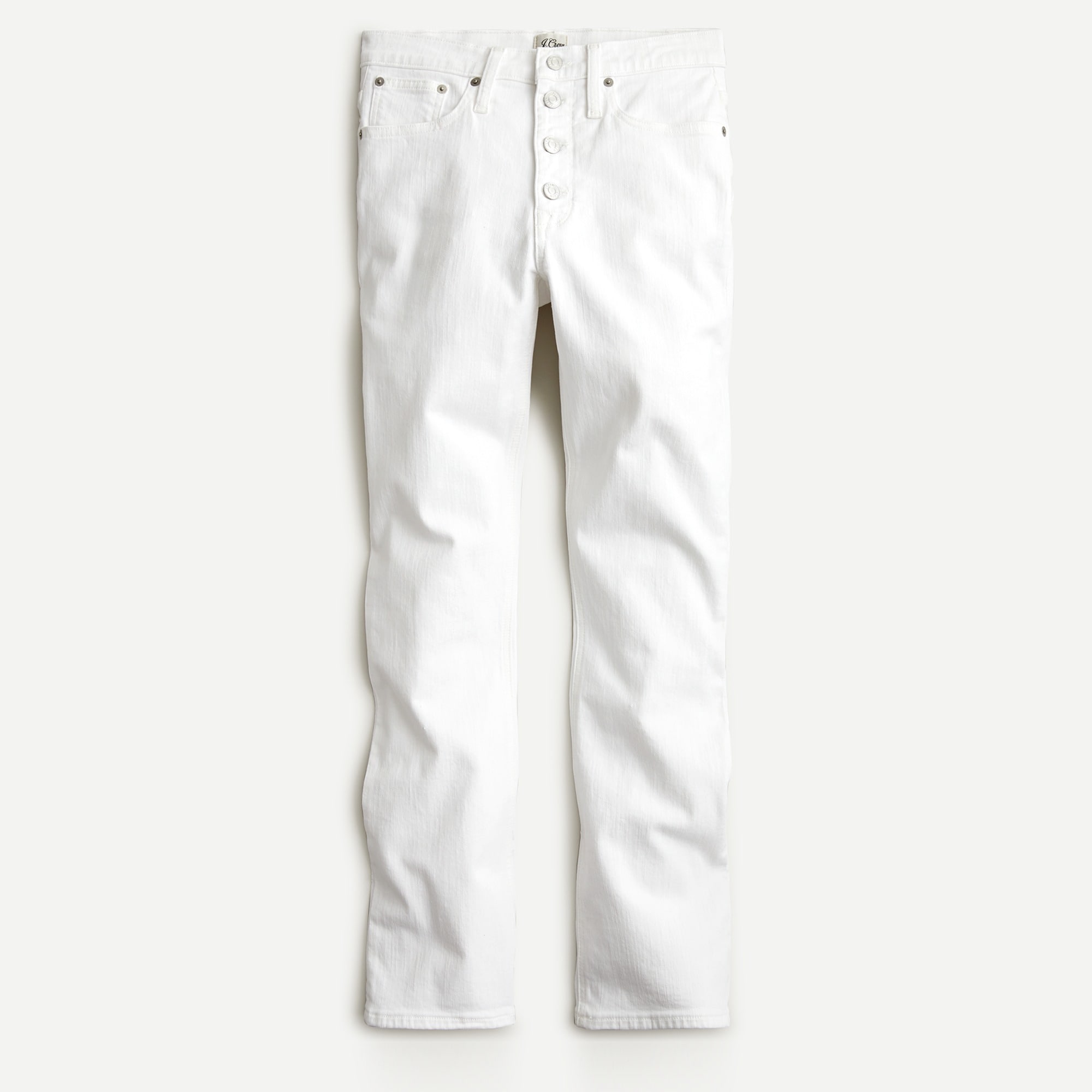 J.Crew: 9 Demi-boot Crop Jean In White With Button Fly For Women