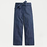 Paper-bag-waist slim wide-leg jean in rinse wash
