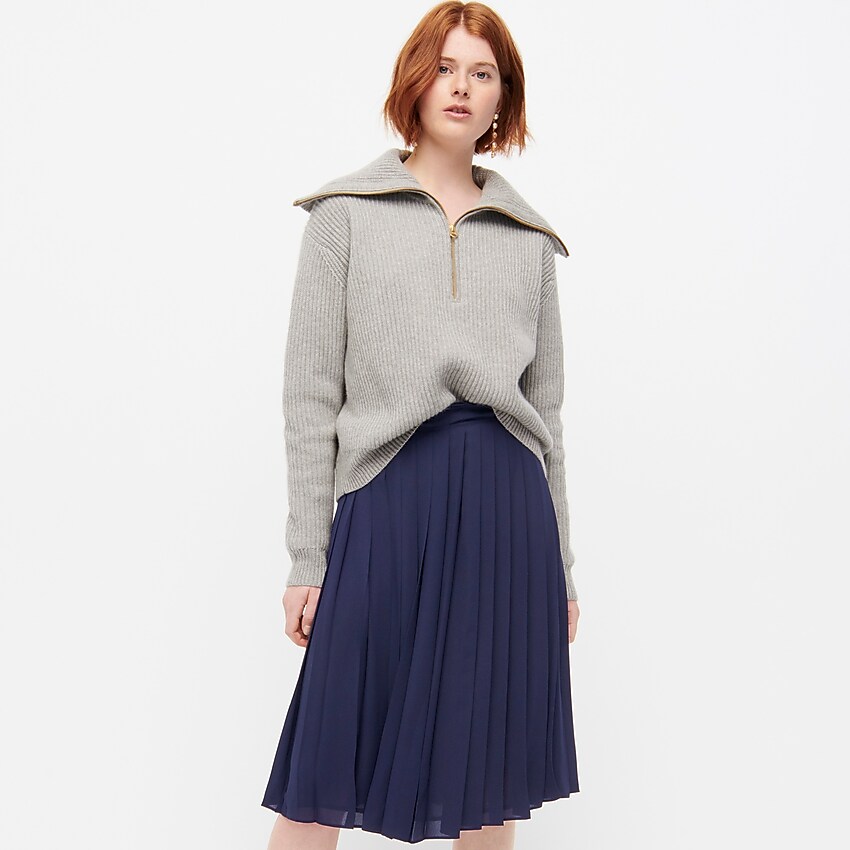 j.crew: pleated midi skirt for women, right side, view zoomed