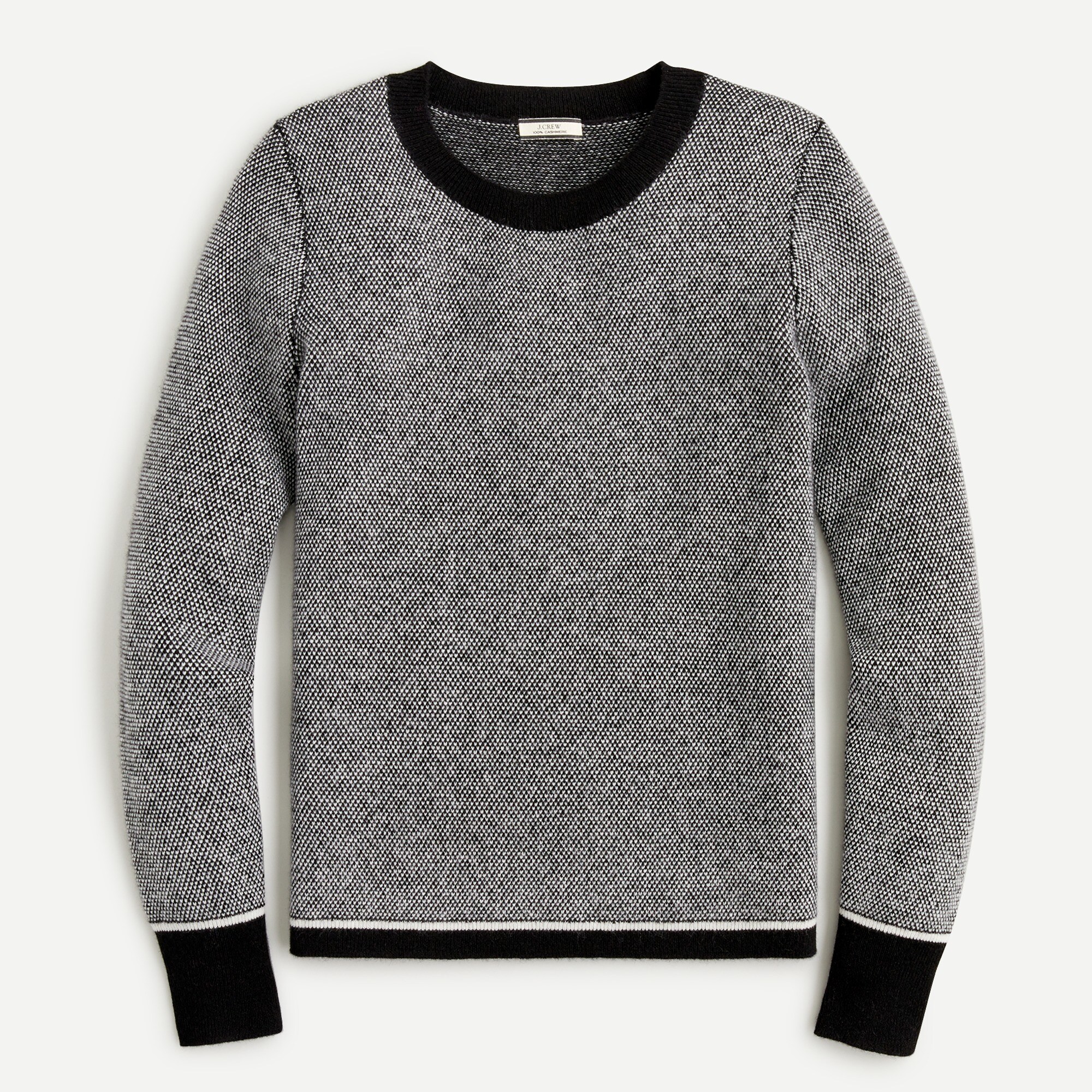 Limited-edition cashmere crewneck sweater with bird's-eye stitch
