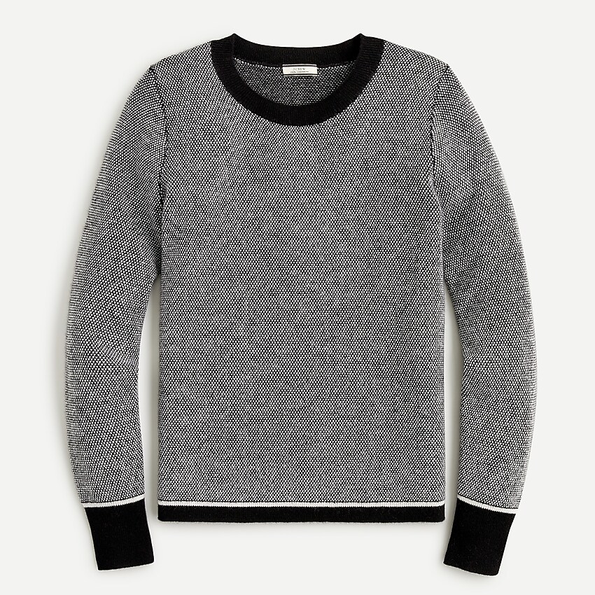 j.crew: limited-edition cashmere crewneck sweater with bird's-eye stitch for women, right side, view zoomed