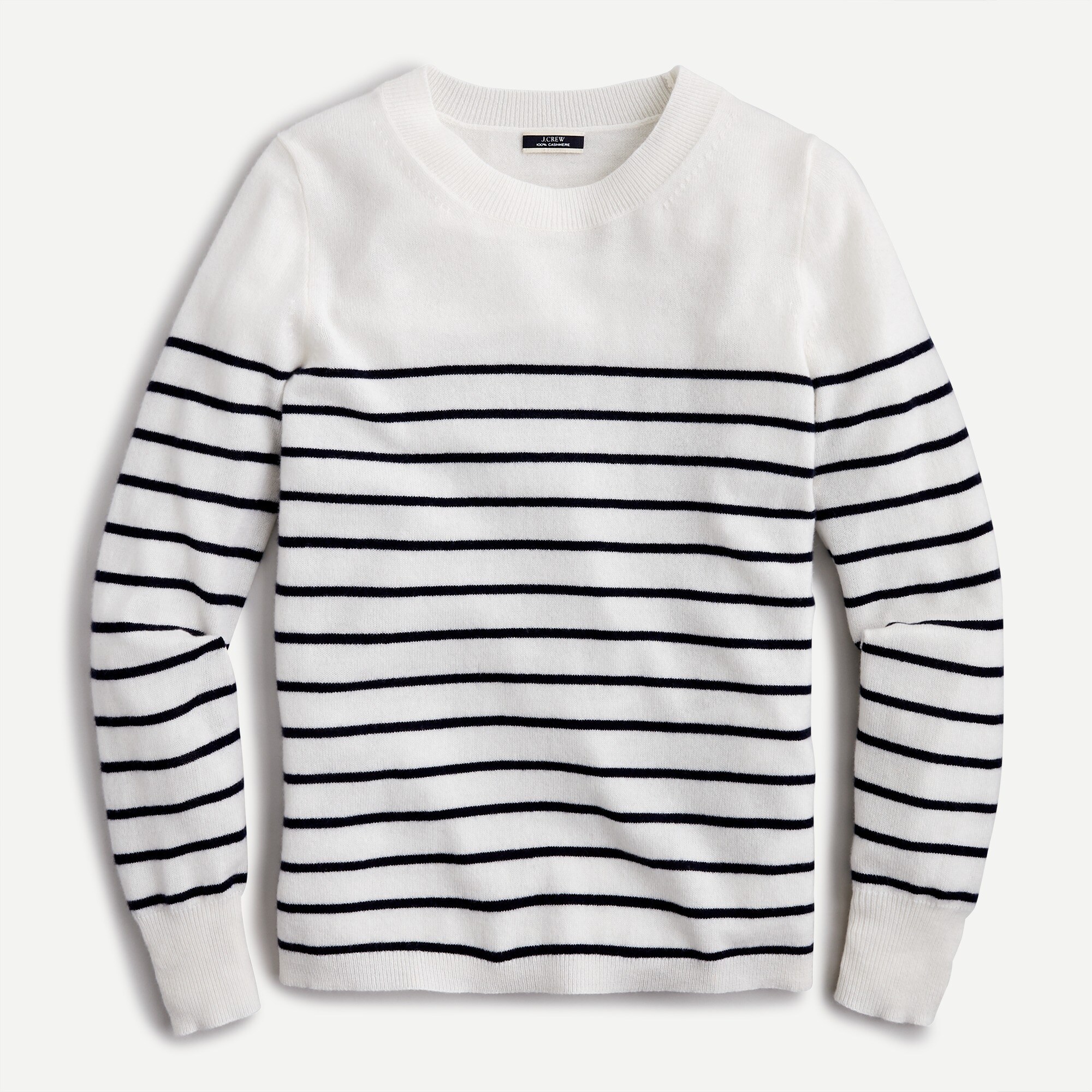 Cashmere crewneck sweater in simple stripe