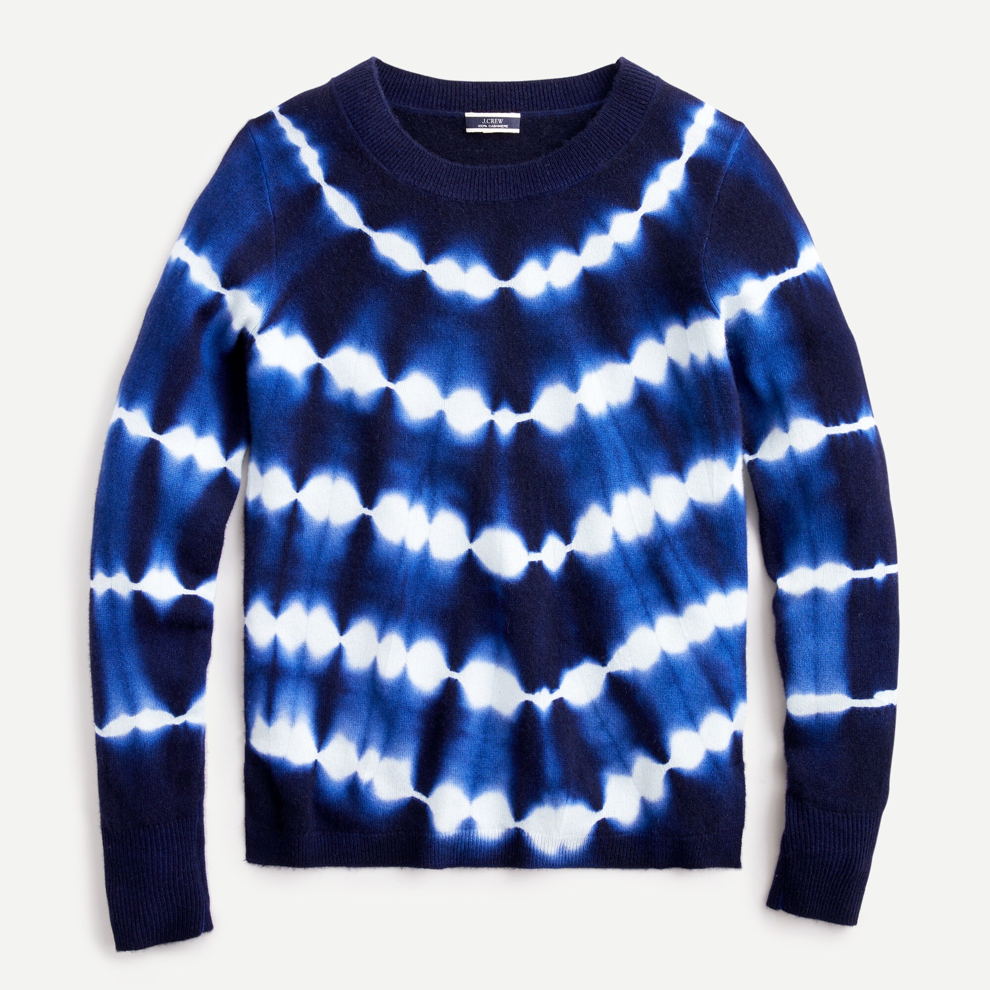 Cashmere crewneck sweater in tie-dye