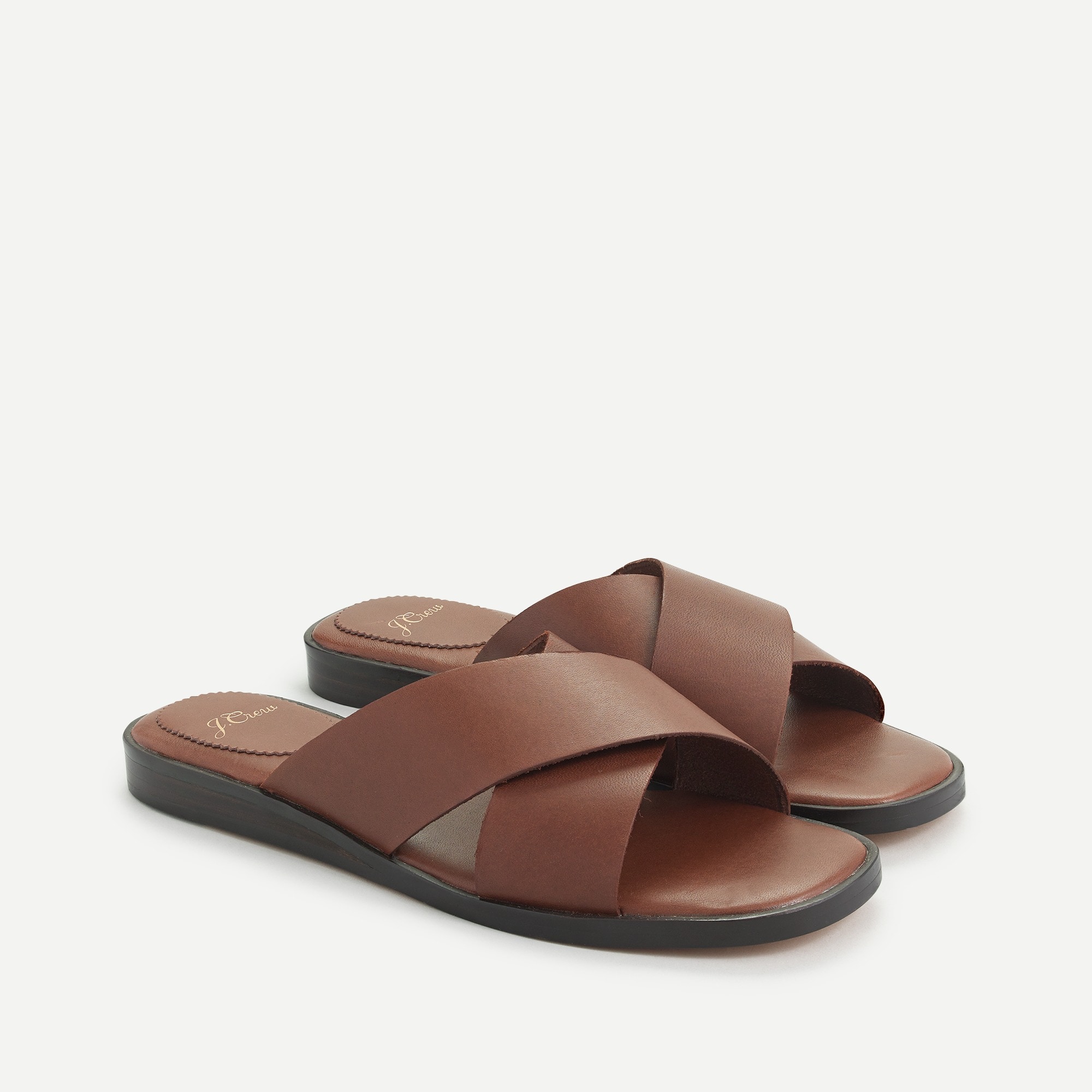 J.Crew: Gretchen Cross-strap Sandals In Leather For Women