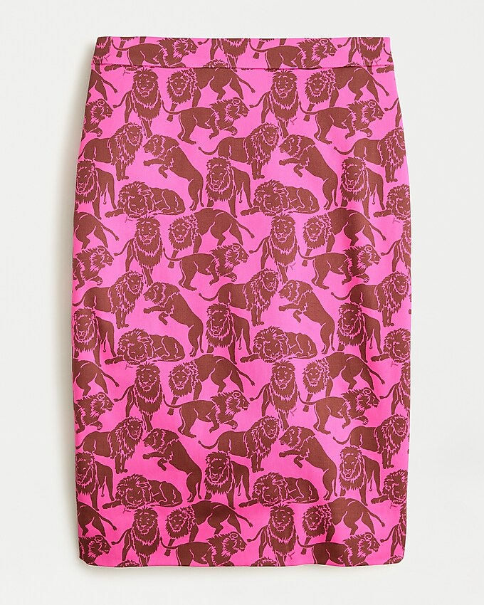 j.crew: 2 pencil® skirt in sleepy lions print for women, right side, view zoomed