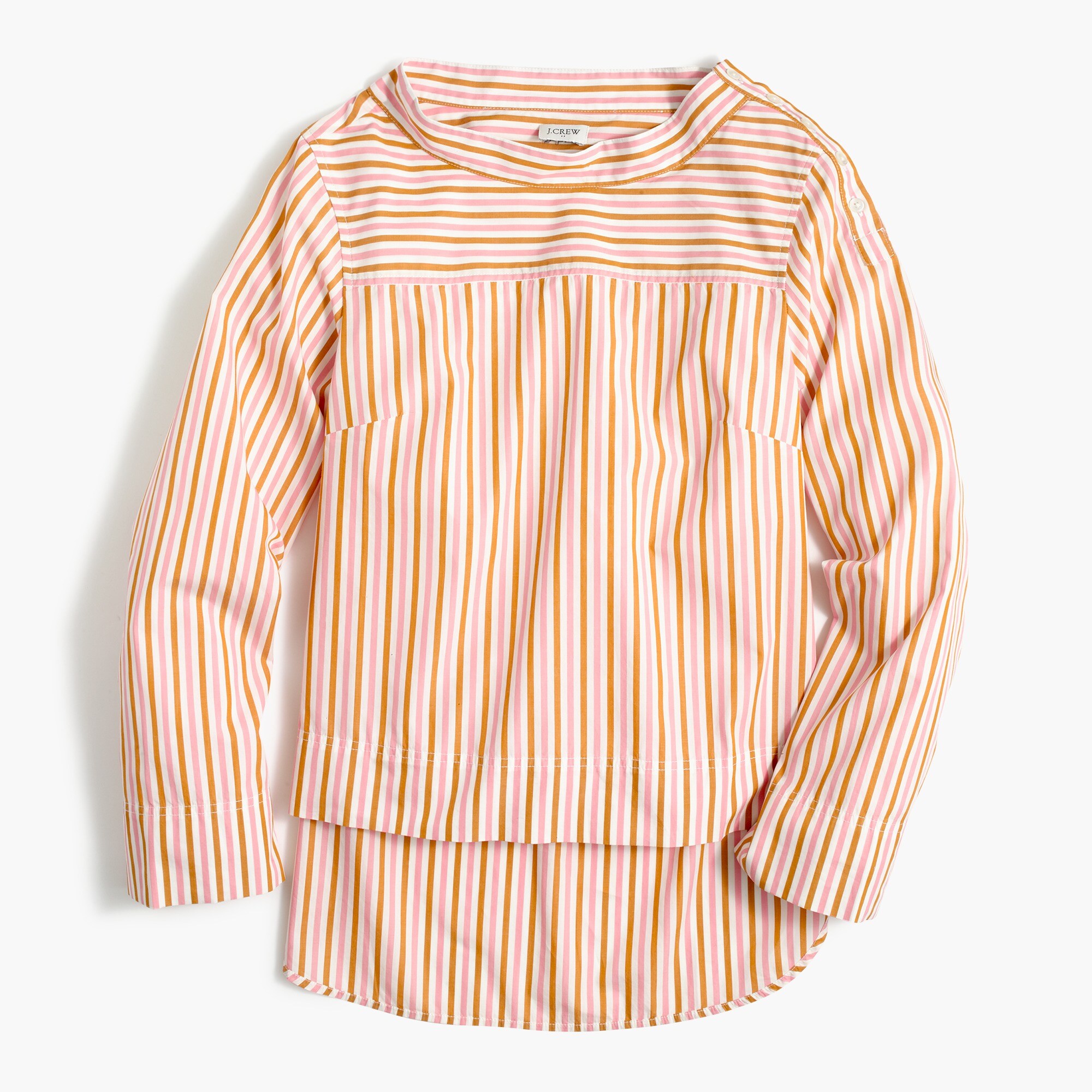 funnelneck top in cotton poplin for women