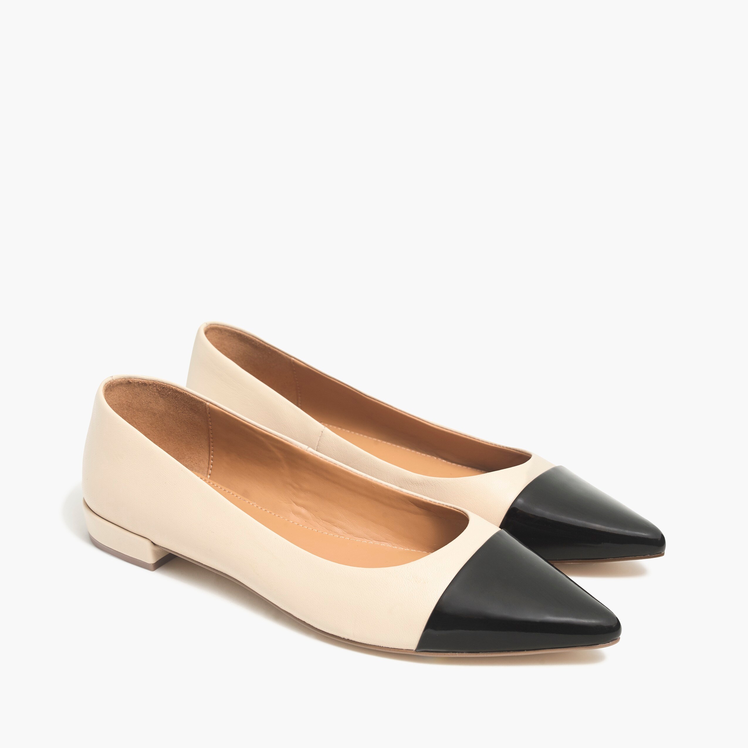 marina leather pointy cap-toe flats for women