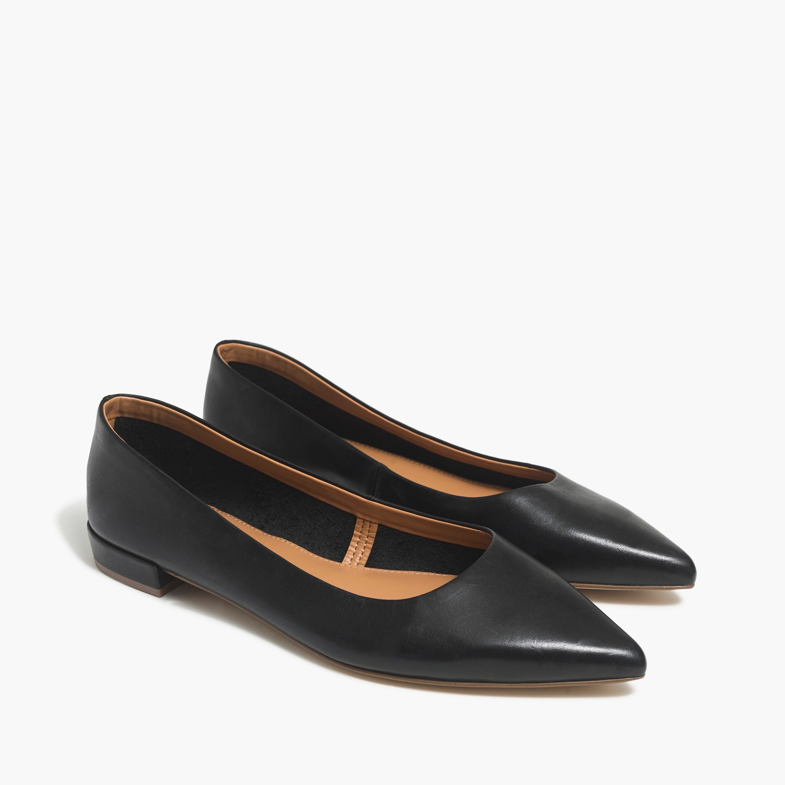 marina leather pointy-toe flats for women