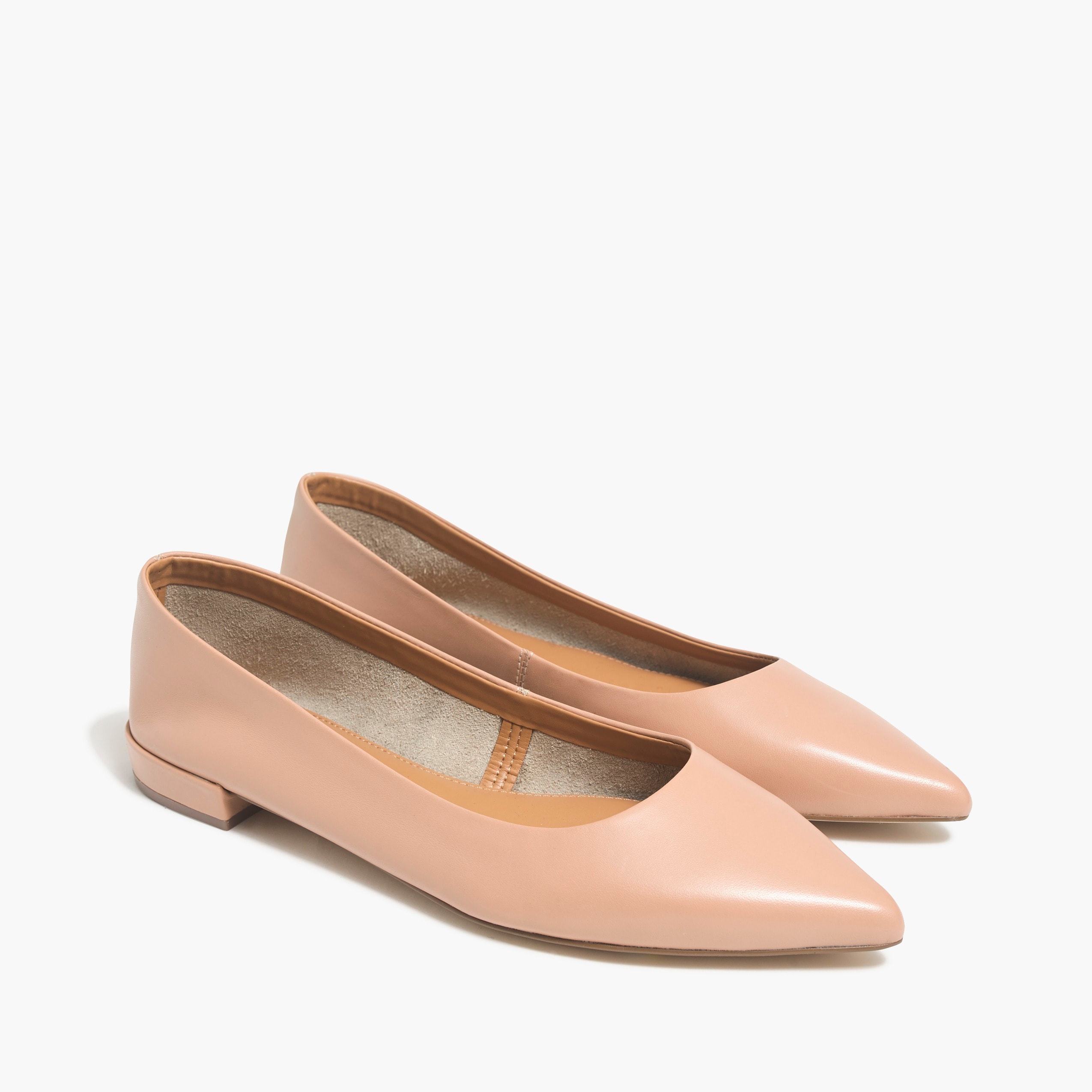 beige pointed toe flats