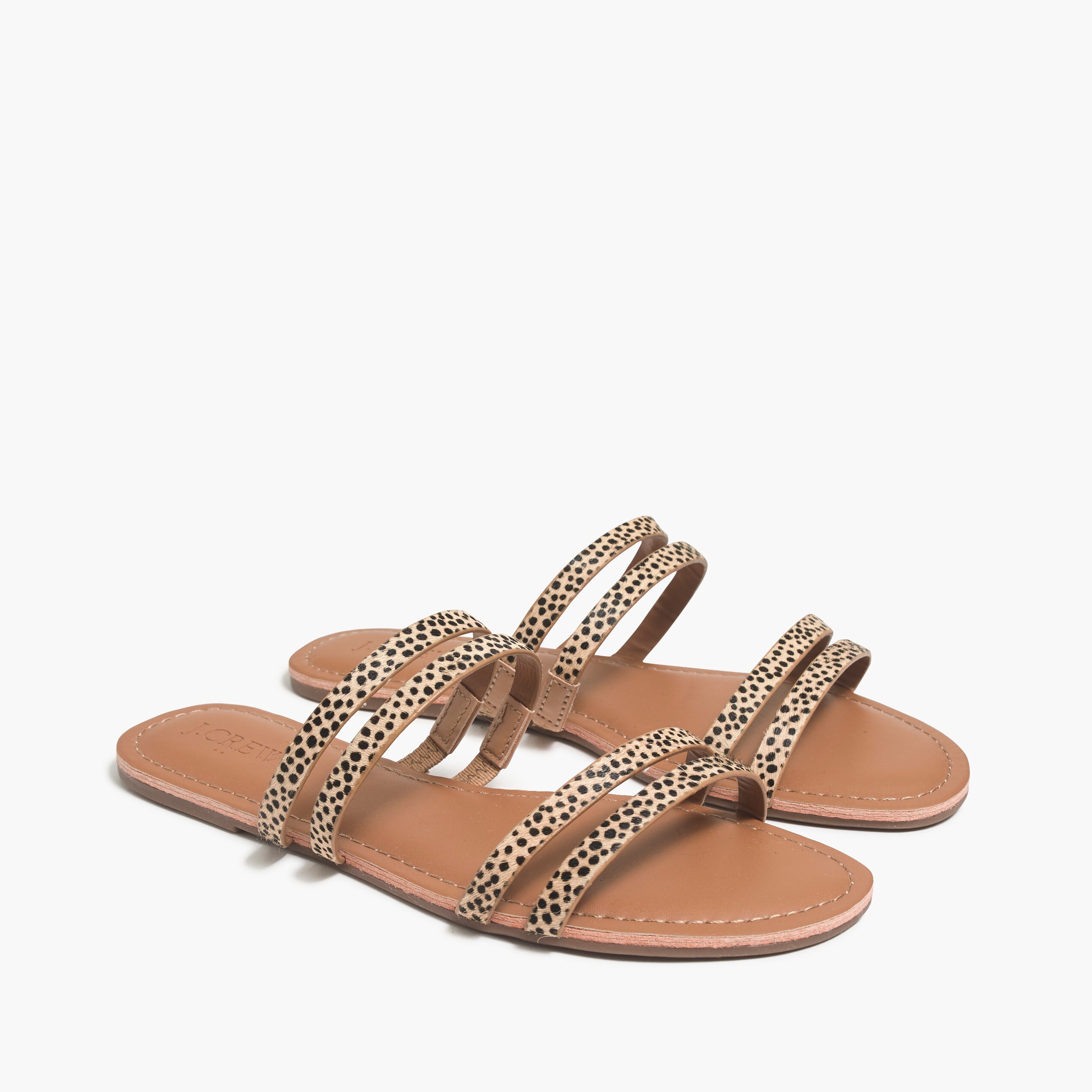 calf hair seaside slide sandals for women