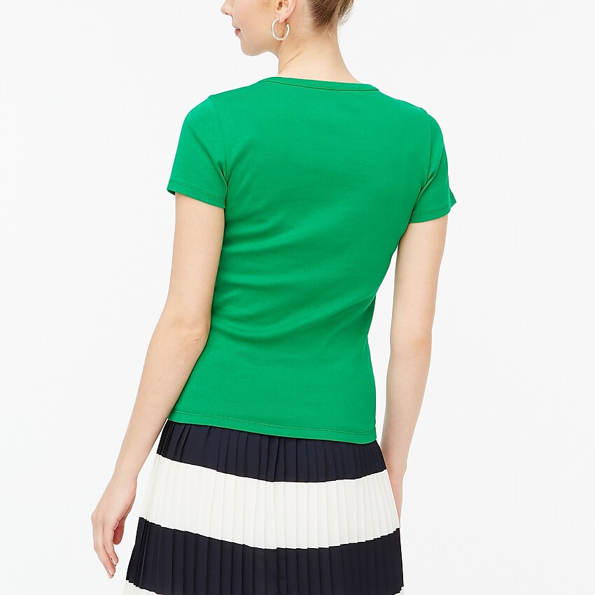 j.crew factory: fine-rib crewneck tee for women, right side, view zoomed