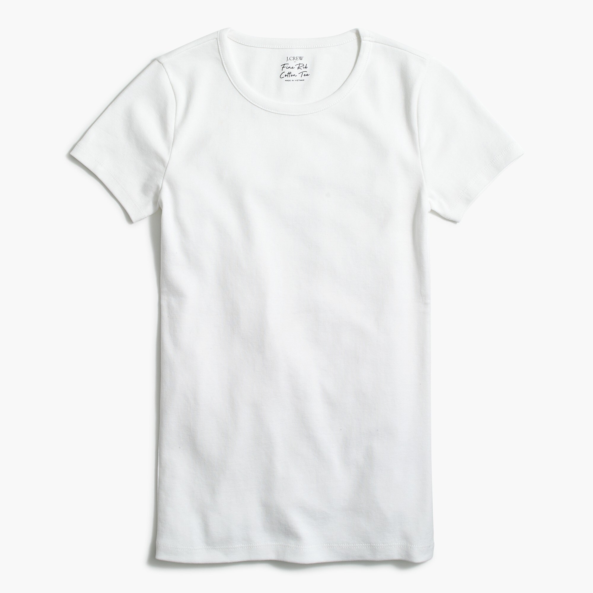 fine-rib crewneck tee for women