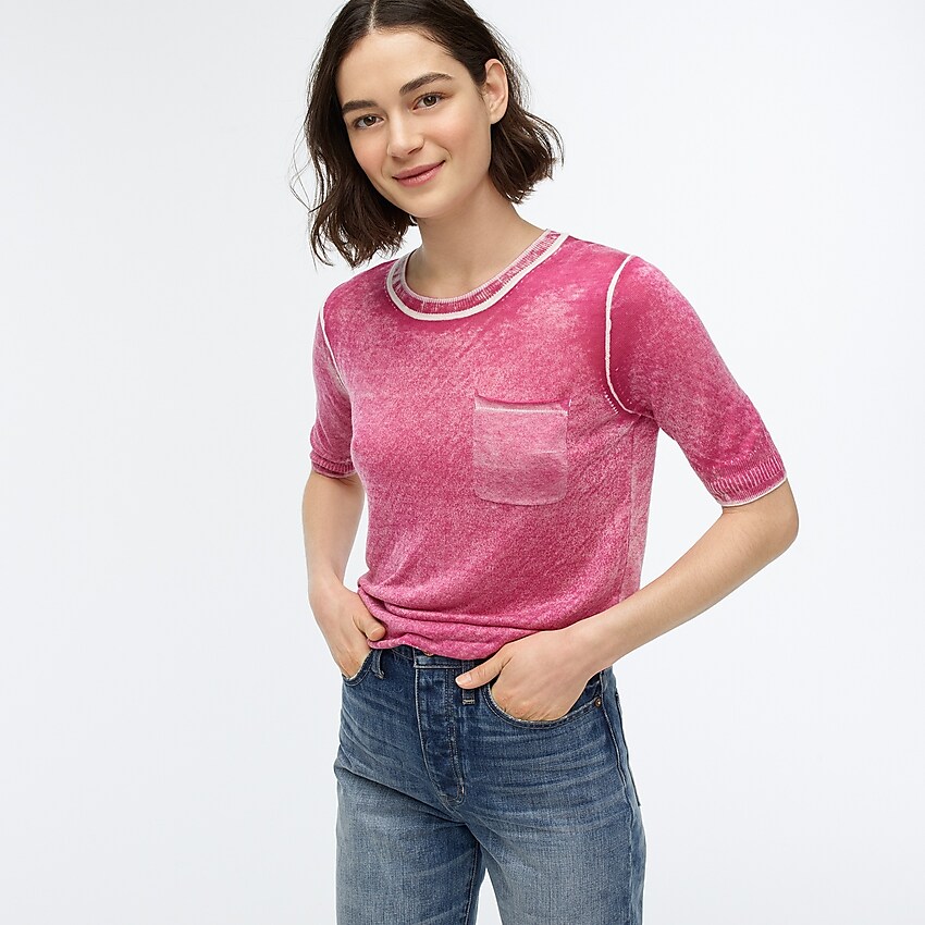 J.Crew: Reverse-printed Silk-blend Sweater For Women