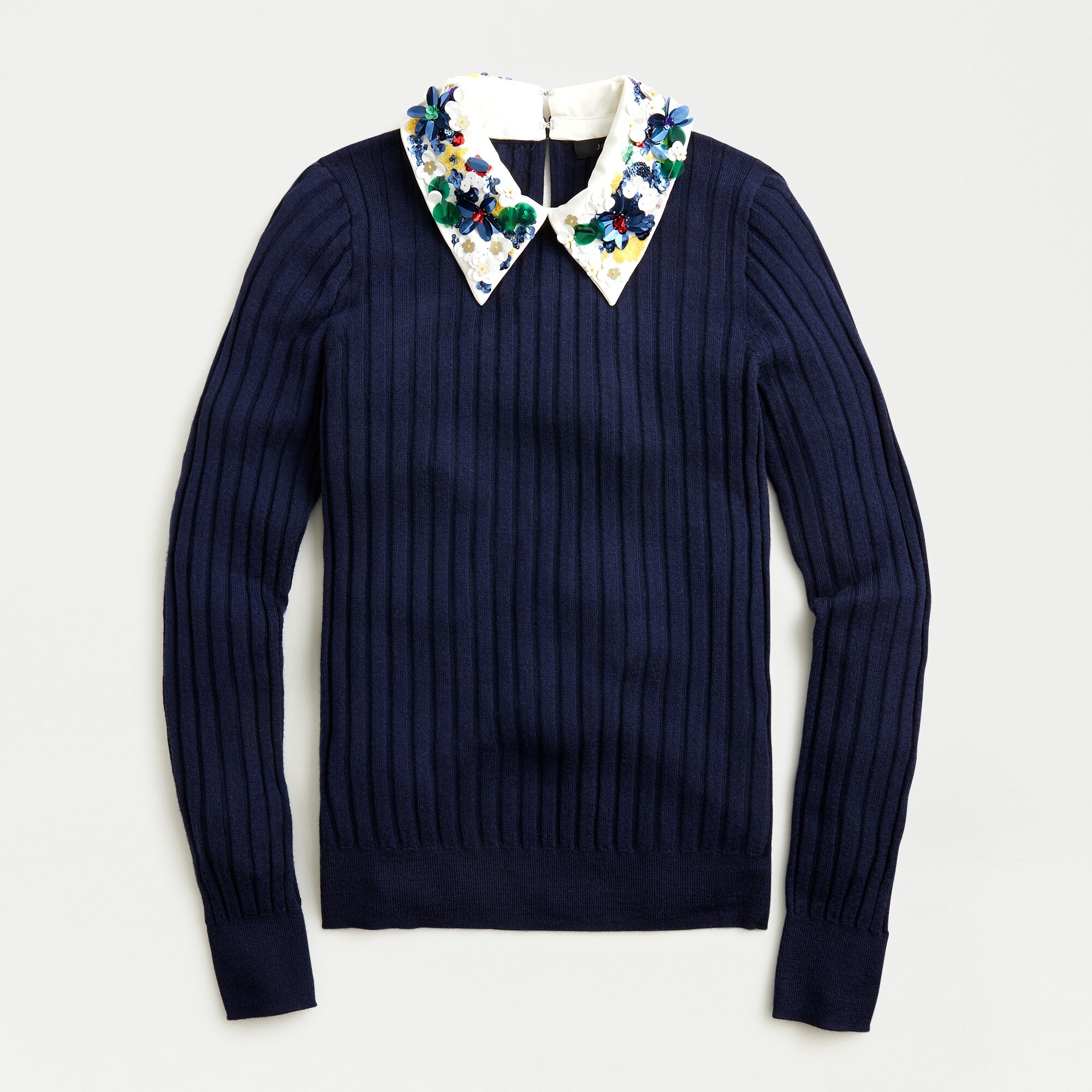 Limited-edition ribbed Tippi sweater with embellished collar