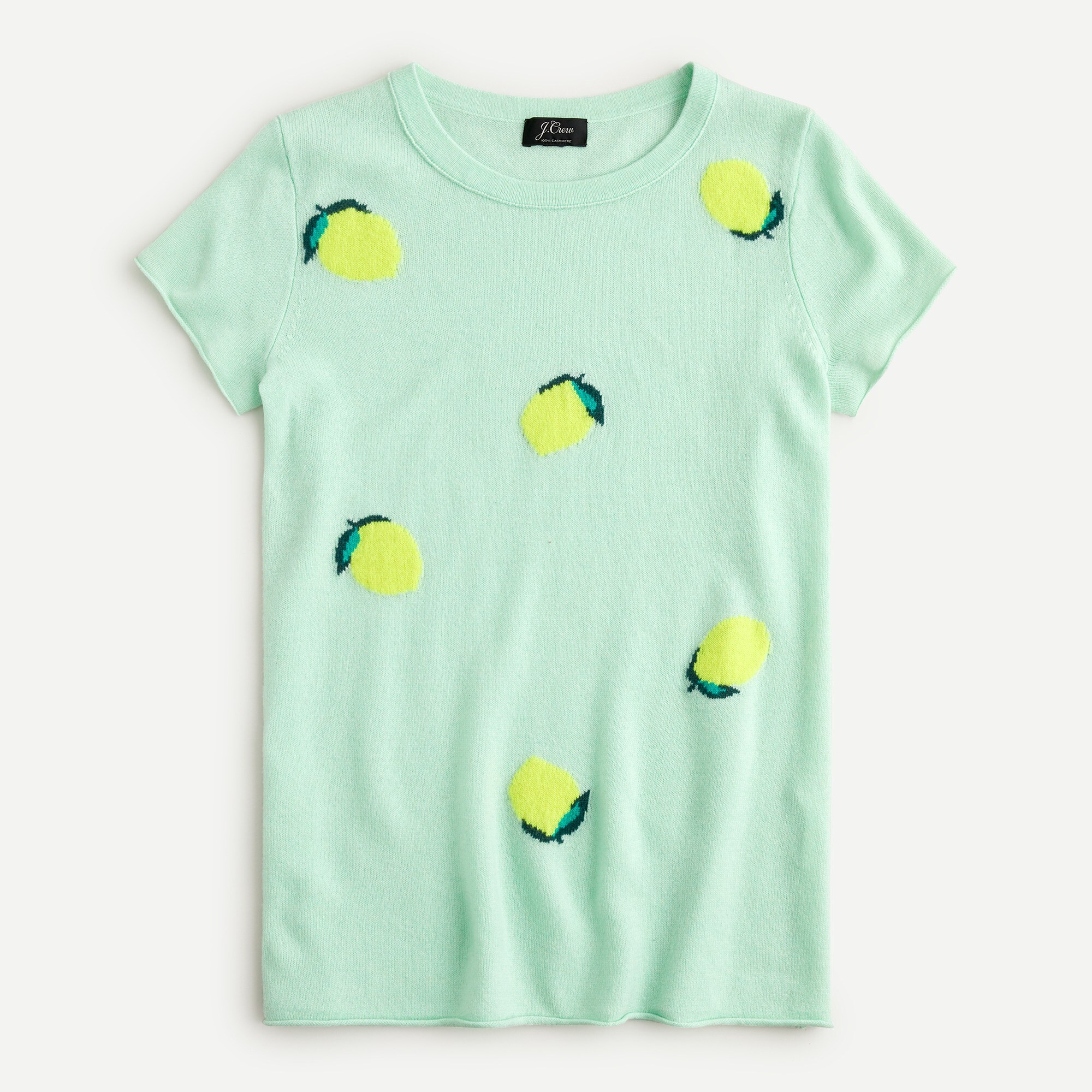 Short sleeve Cashmere T shirt In Lemon Print For Women J.Crew