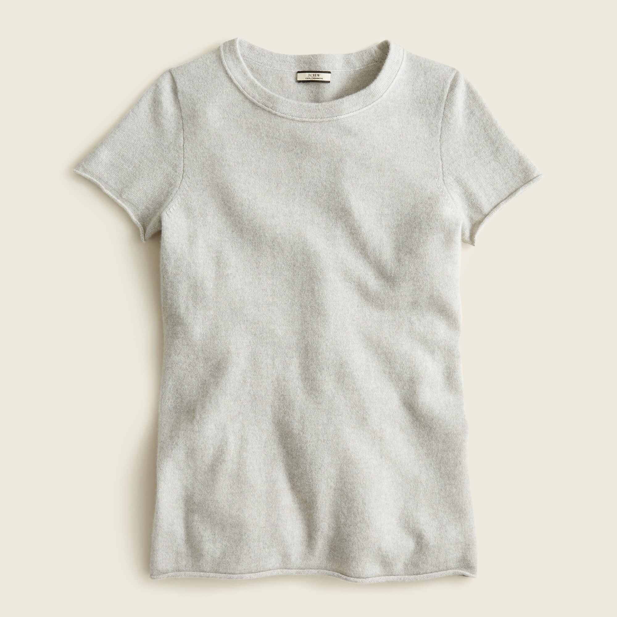 j.crew: short-sleeve cashmere t-shirt for women, right side, view zoomed
