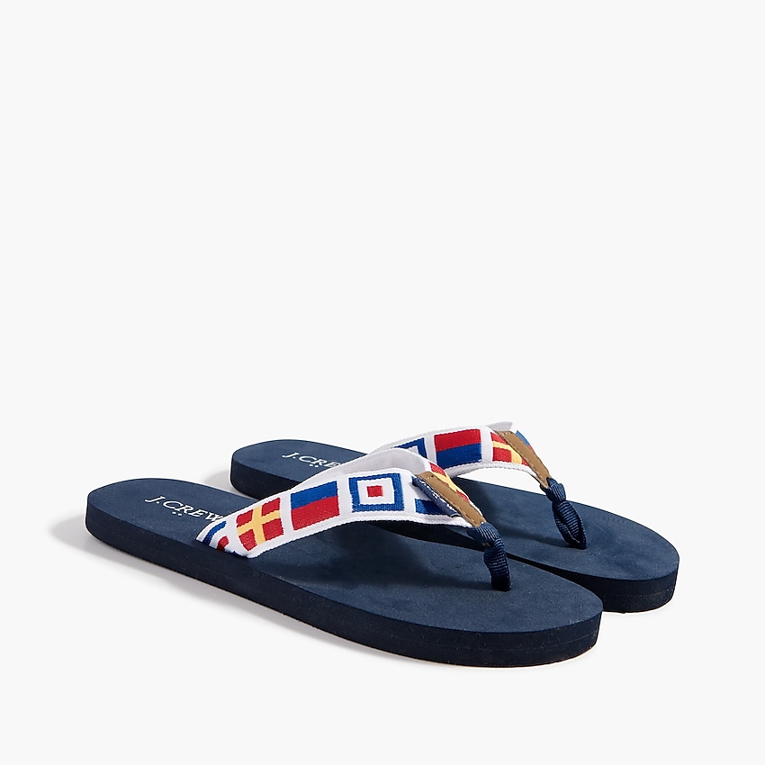 factory: embroidered flip-flops for women, right side, view zoomed