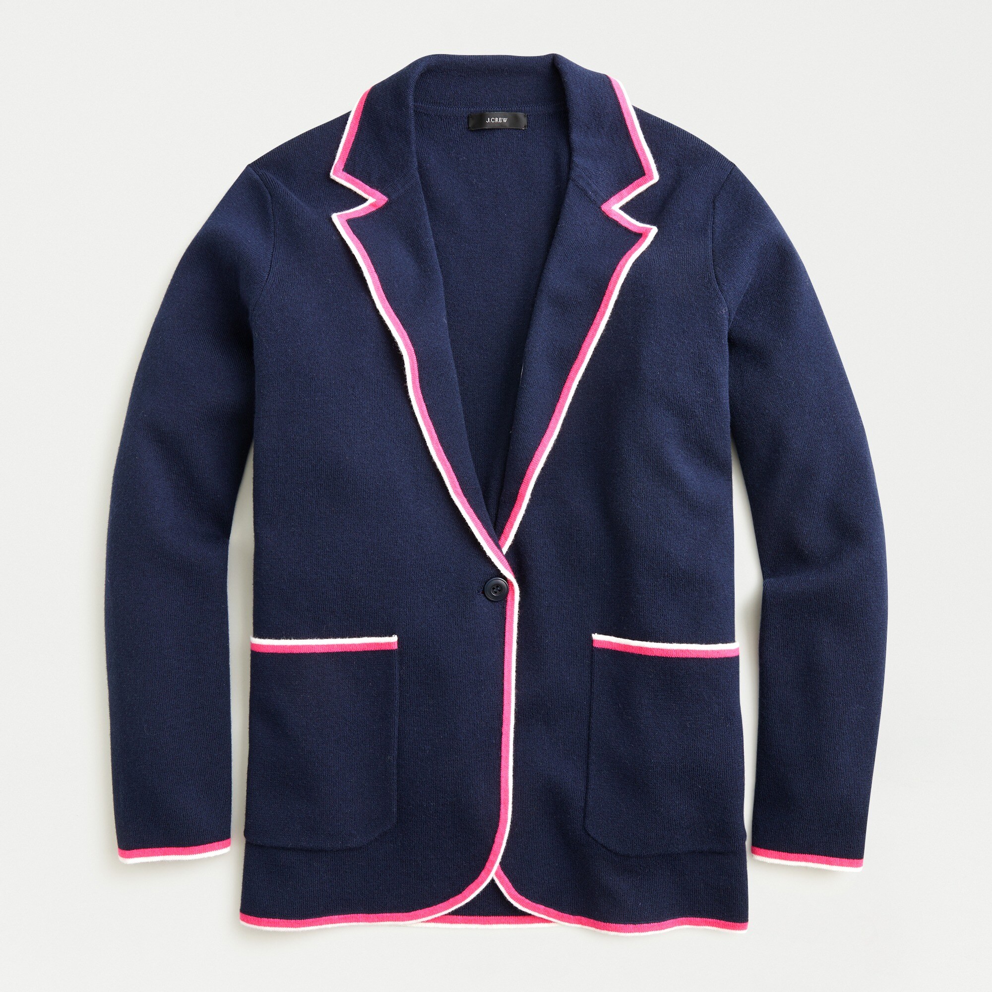 Boyfriend sweater-blazer with contrast trim