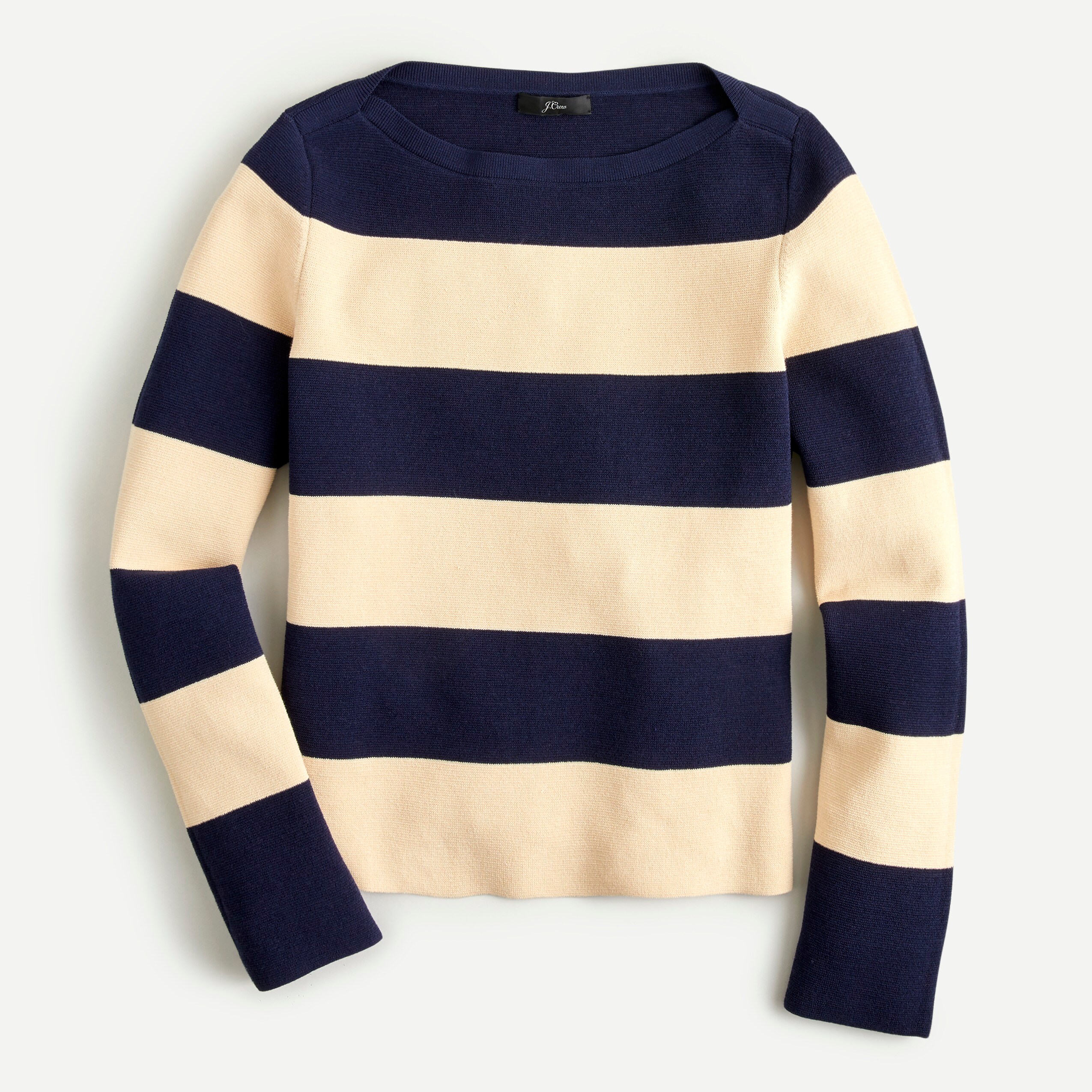 Boatneck sweater in rugby stripe