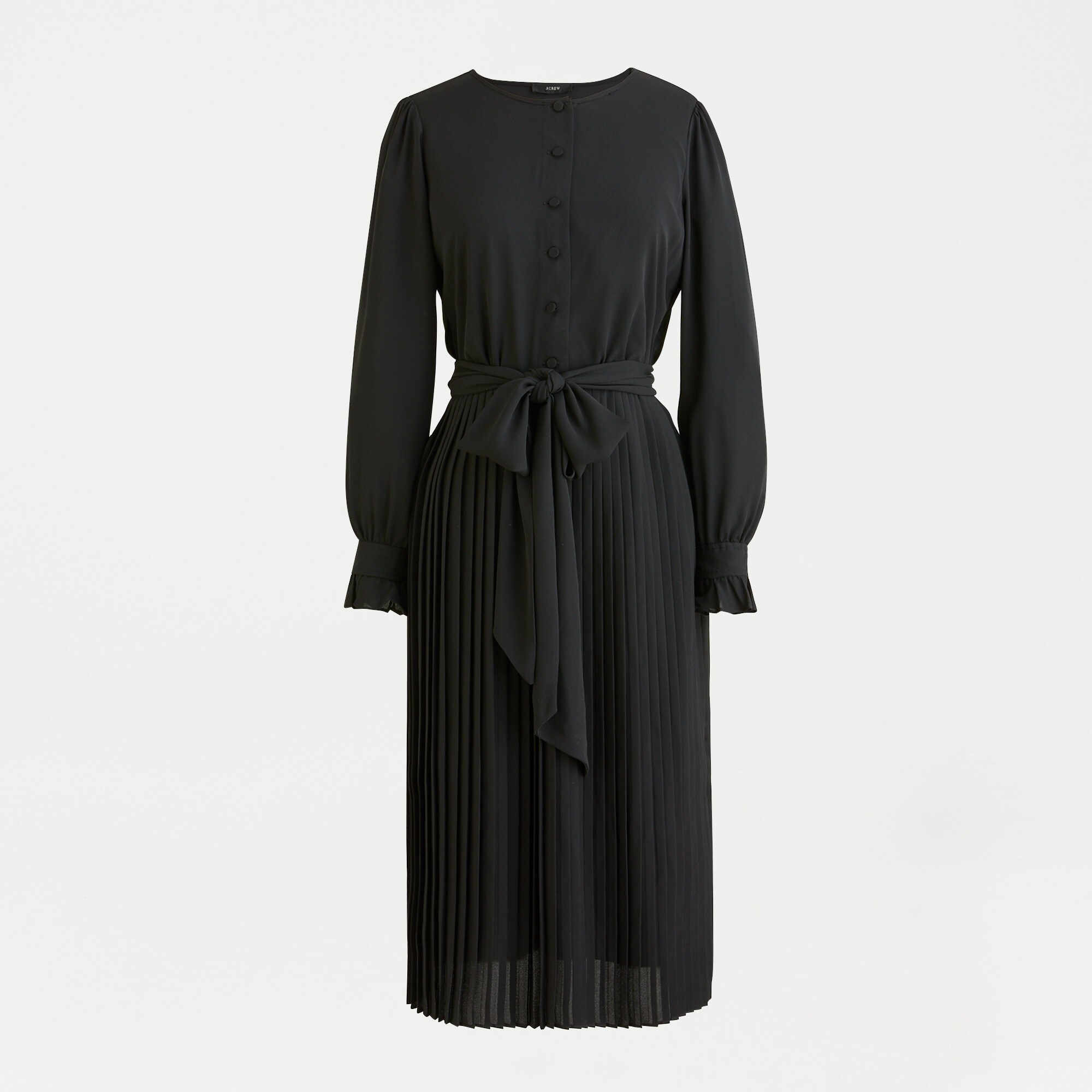 Tie-front pleated dress