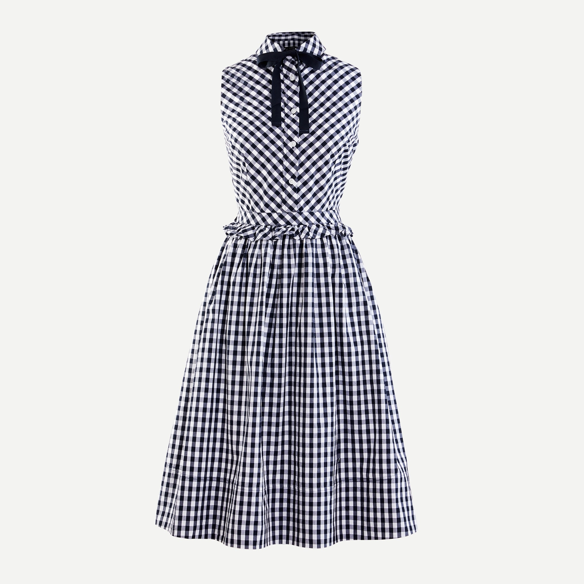 J.Crew Shirtdress In Gingham With Removable Necktie For Women