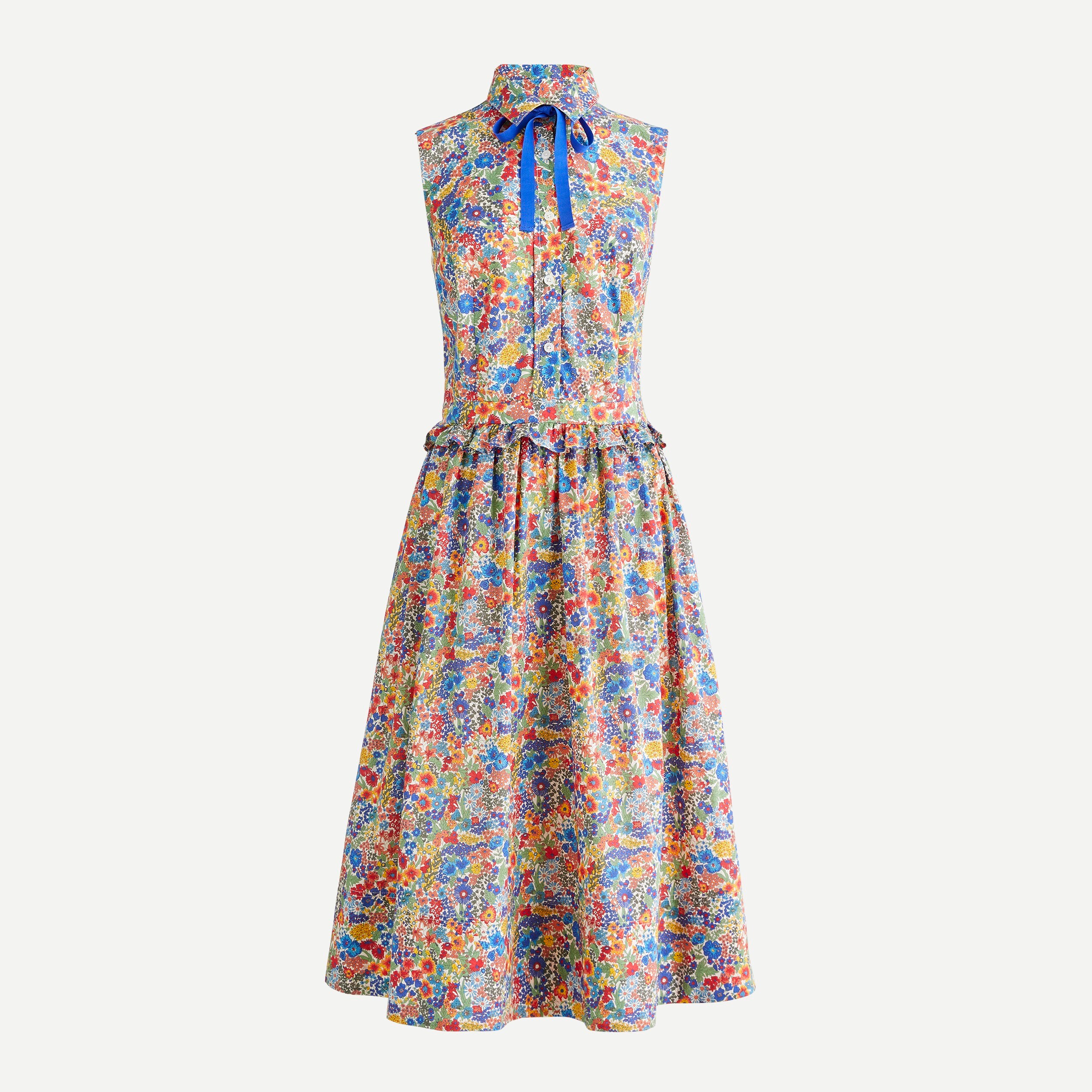 Shirt-dress in Liberty® Margaret Annie print with removable necktie