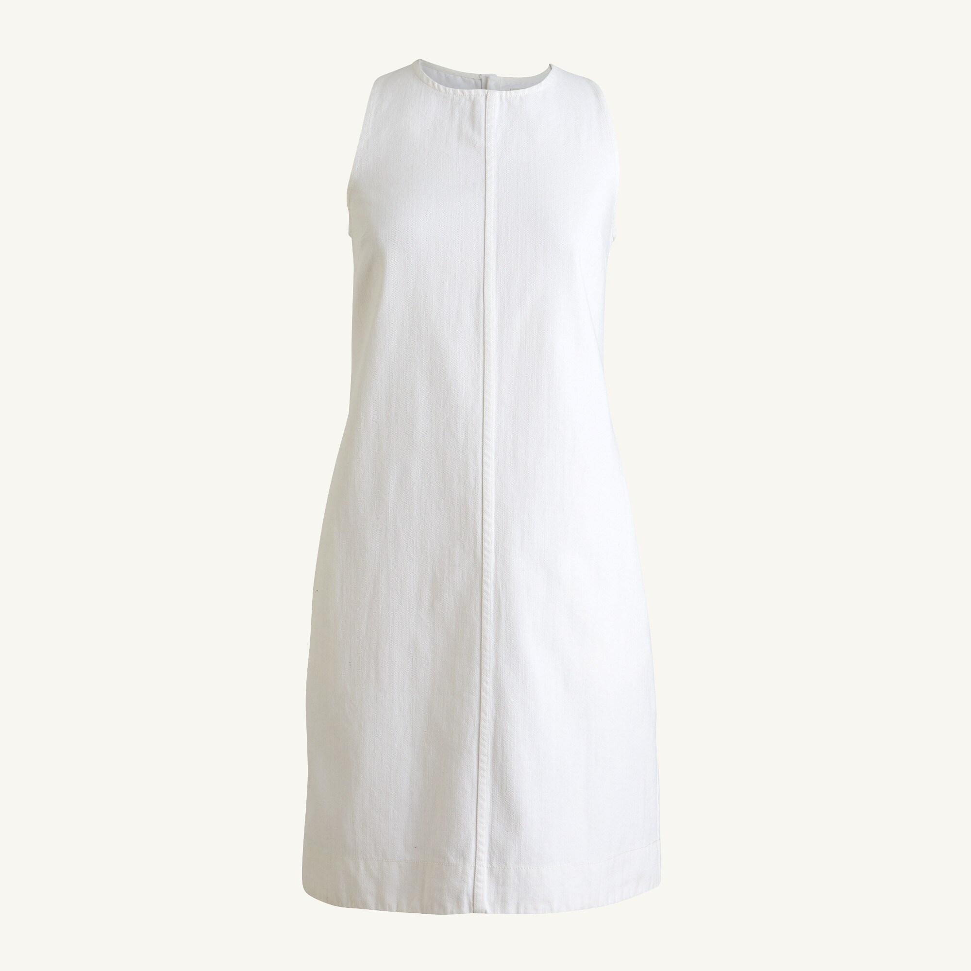 Denim shift dress in white