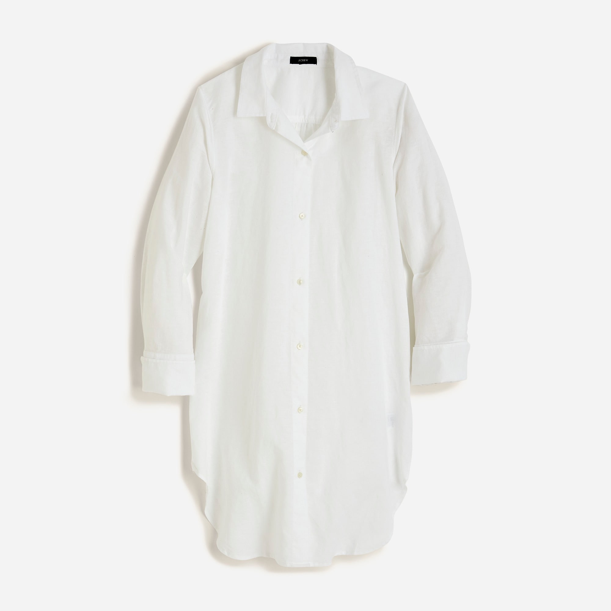 womens Classic-fit beach shirt in linen-cotton blend