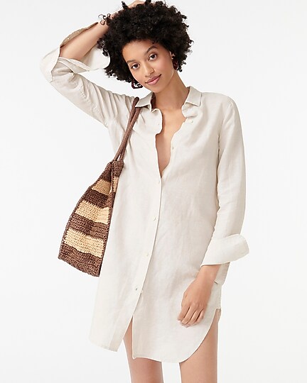 womens Linen-cotton beach shirt