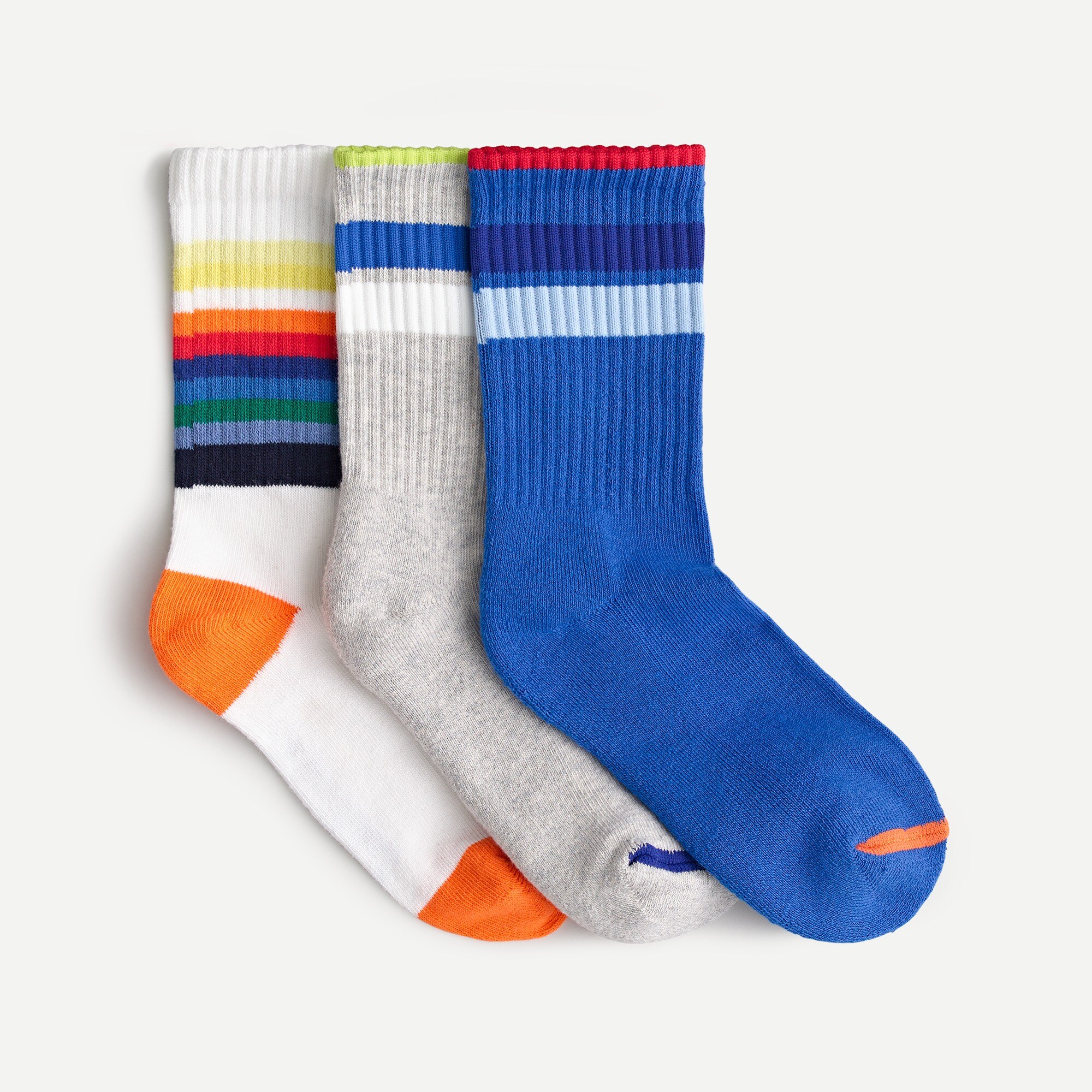 J.Crew Kids' Athletic Socks Threepack In Stripe For Boys