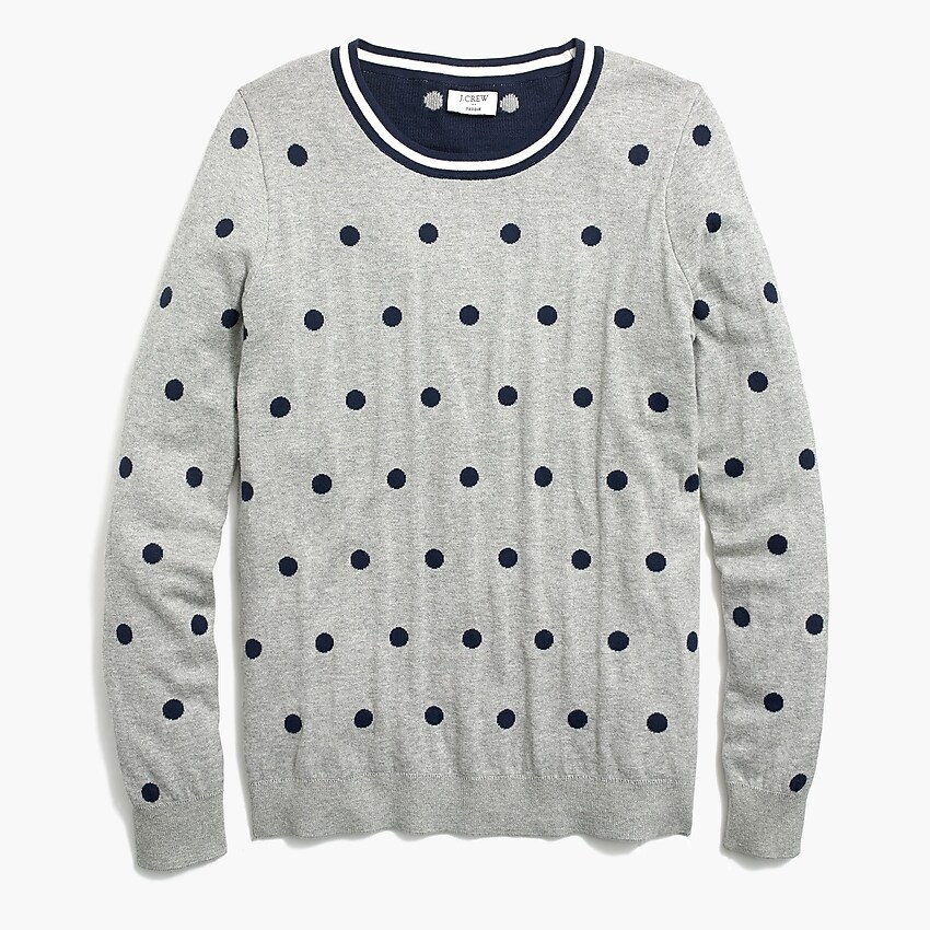 factory: polka-dot teddie sweater for women, right side, view zoomed