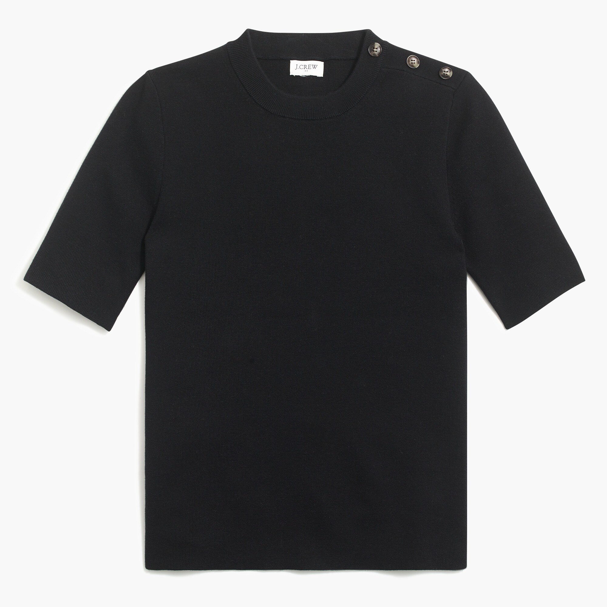 Short-sleeve button sweater