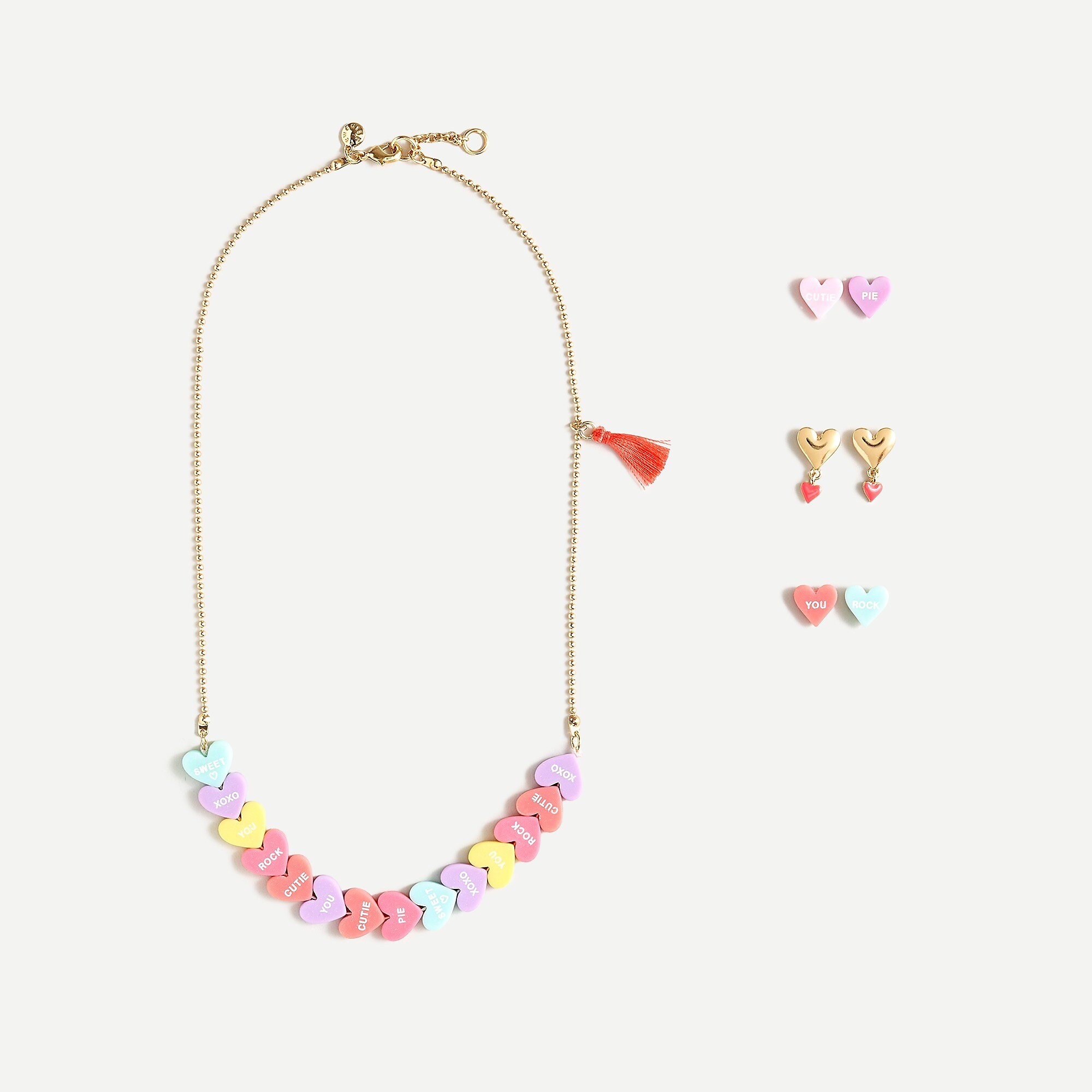Girls’ candy heart jewelry set
