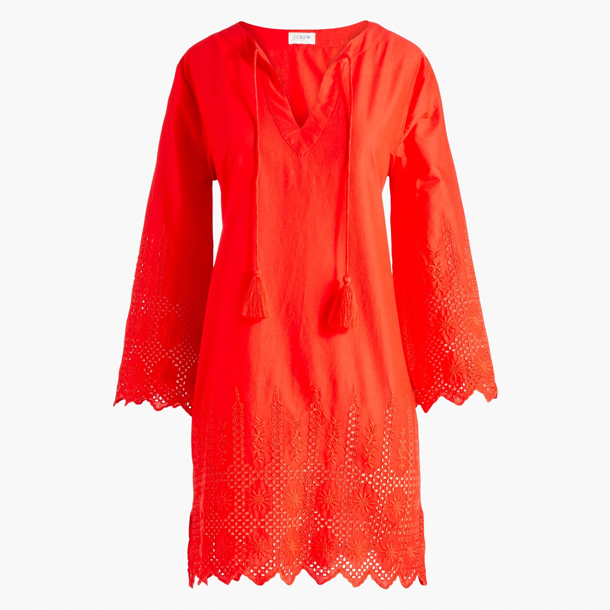 Eyelet-trim cover-up tunic