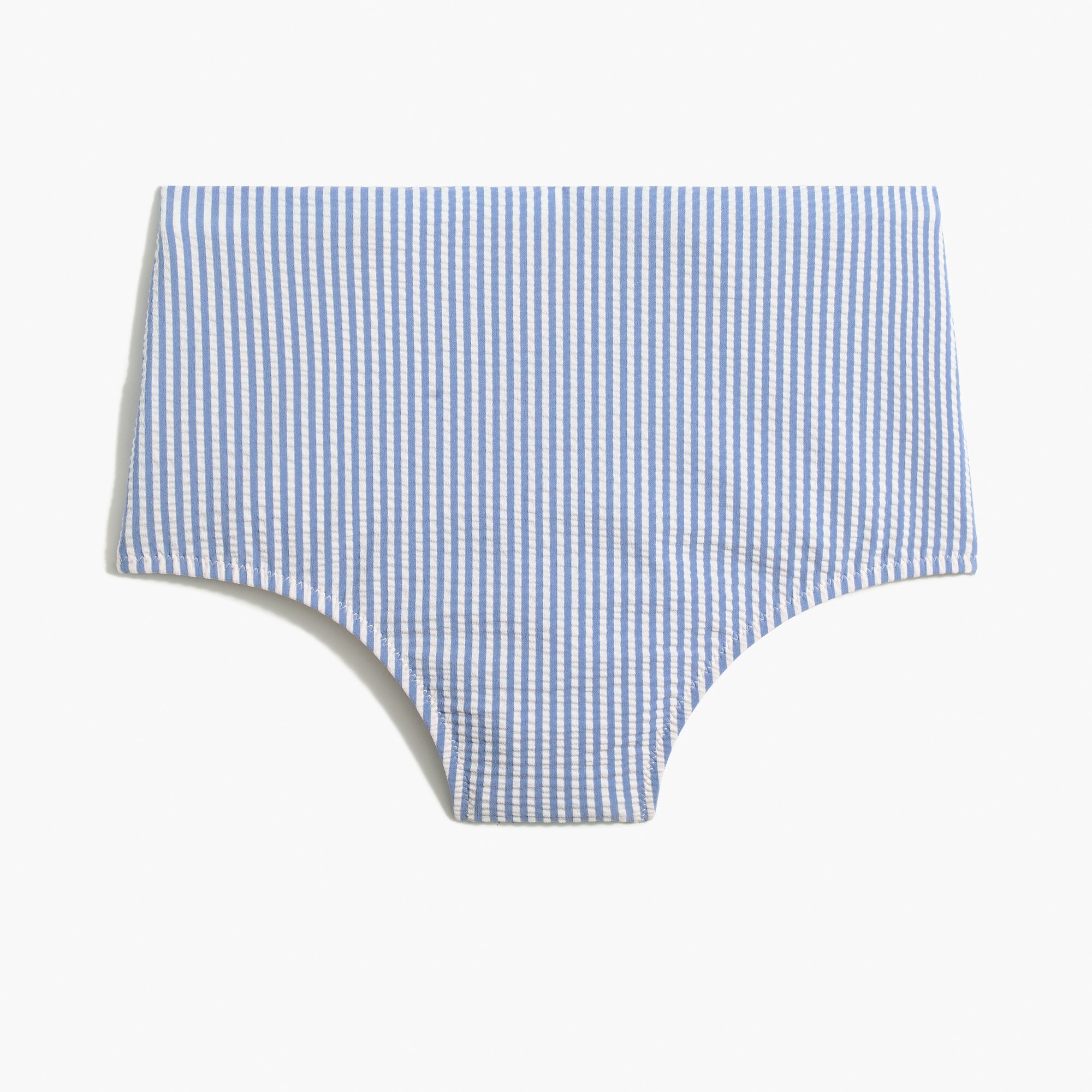 Seersucker high-waisted bikini bottom