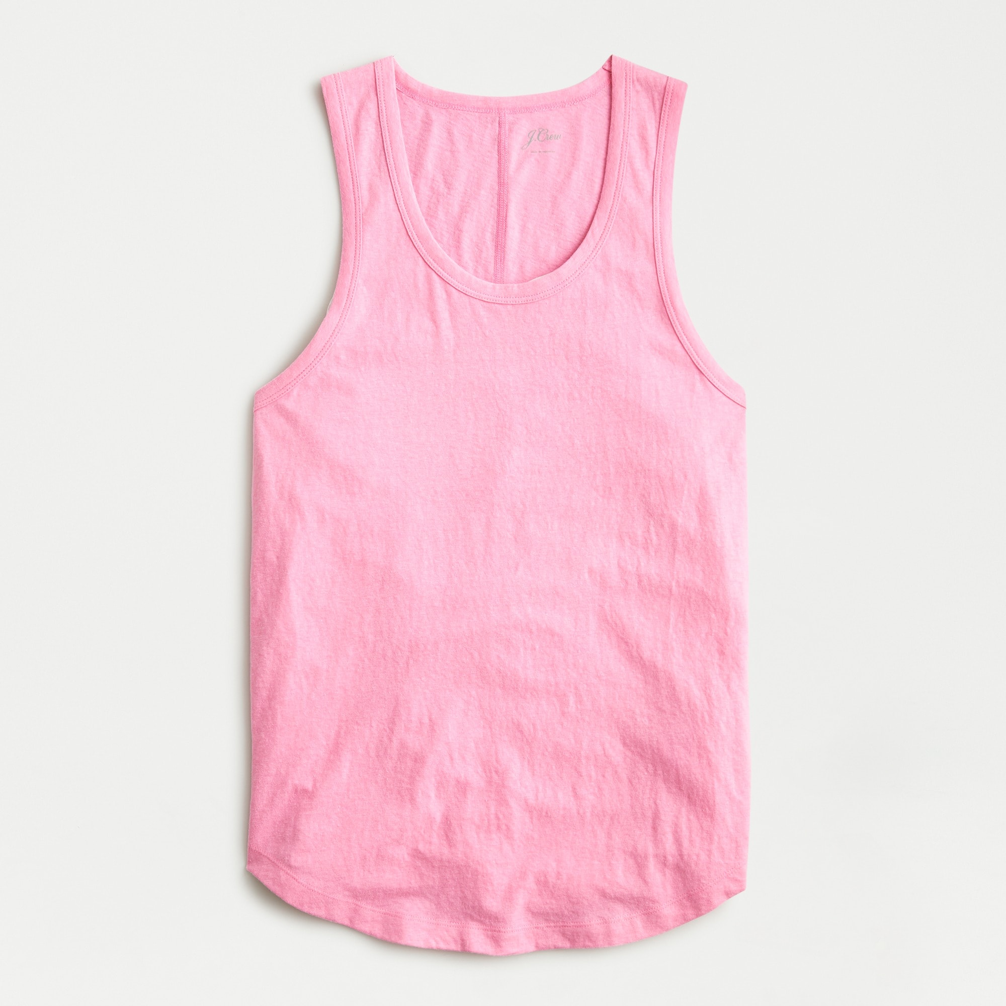 Longline layering tank in textured slub cotton