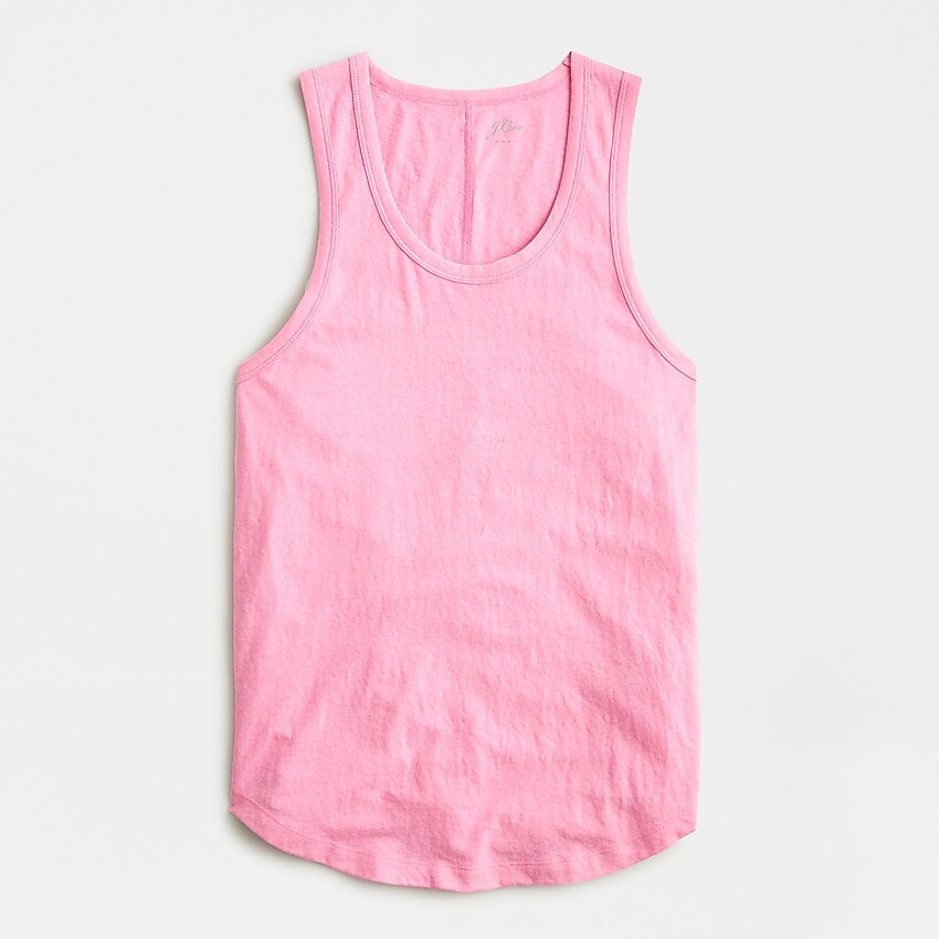 j.crew: longline layering tank in textured slub cotton for women, right side, view zoomed