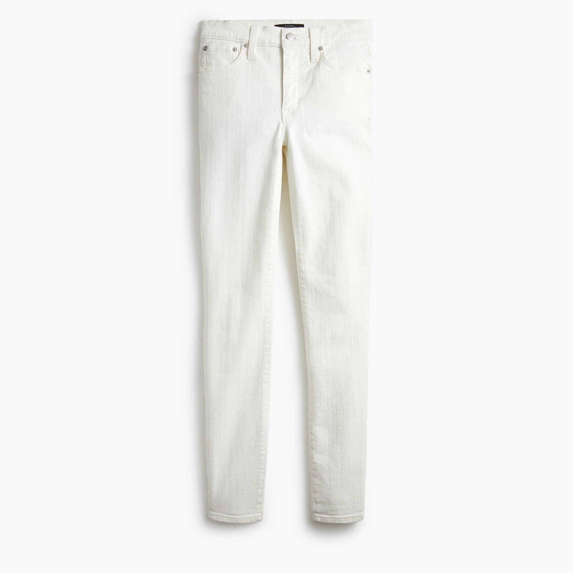 9" high-rise skinny jean in white denim for women