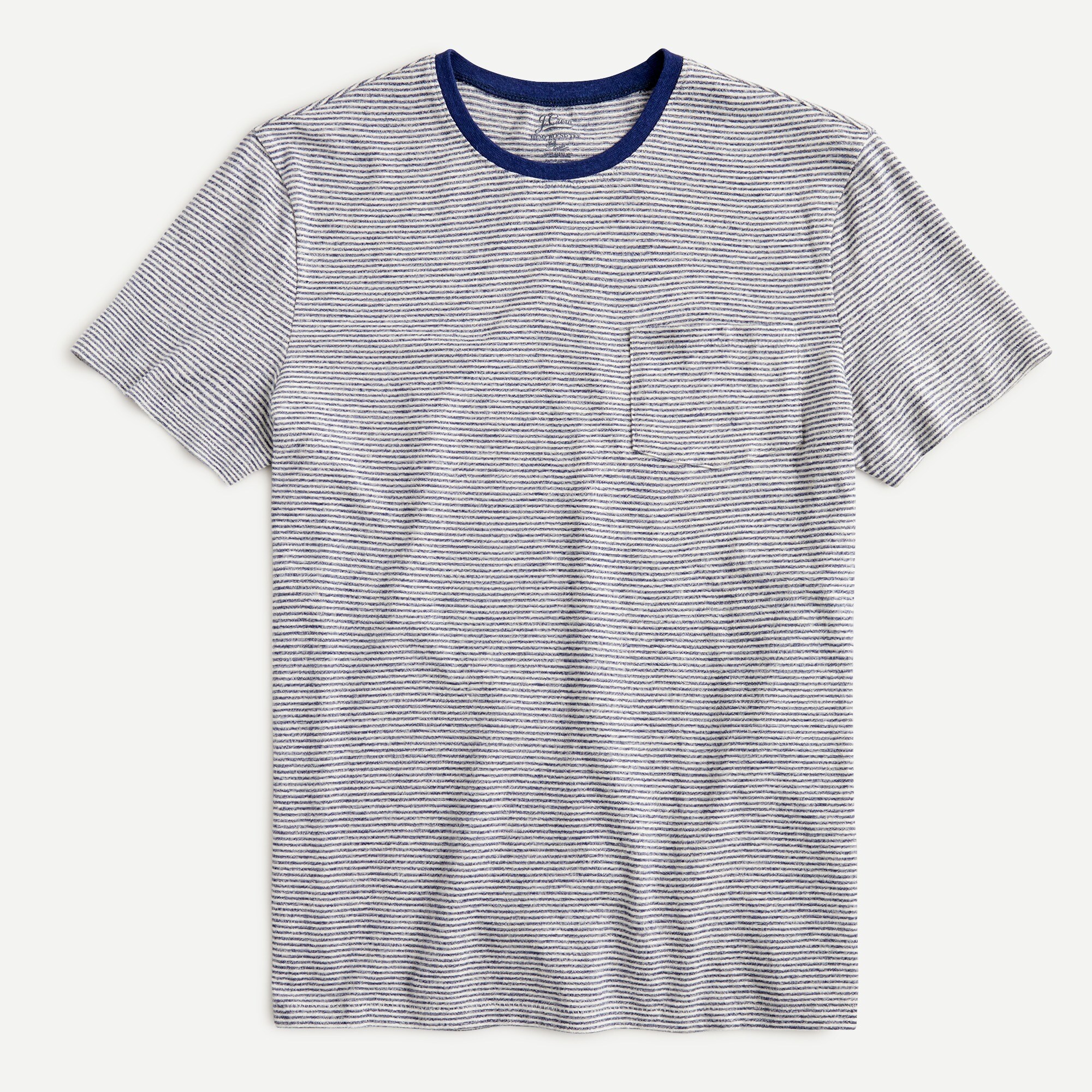 Tall hemp-organic-cotton crewneck T-shirt in stripe
