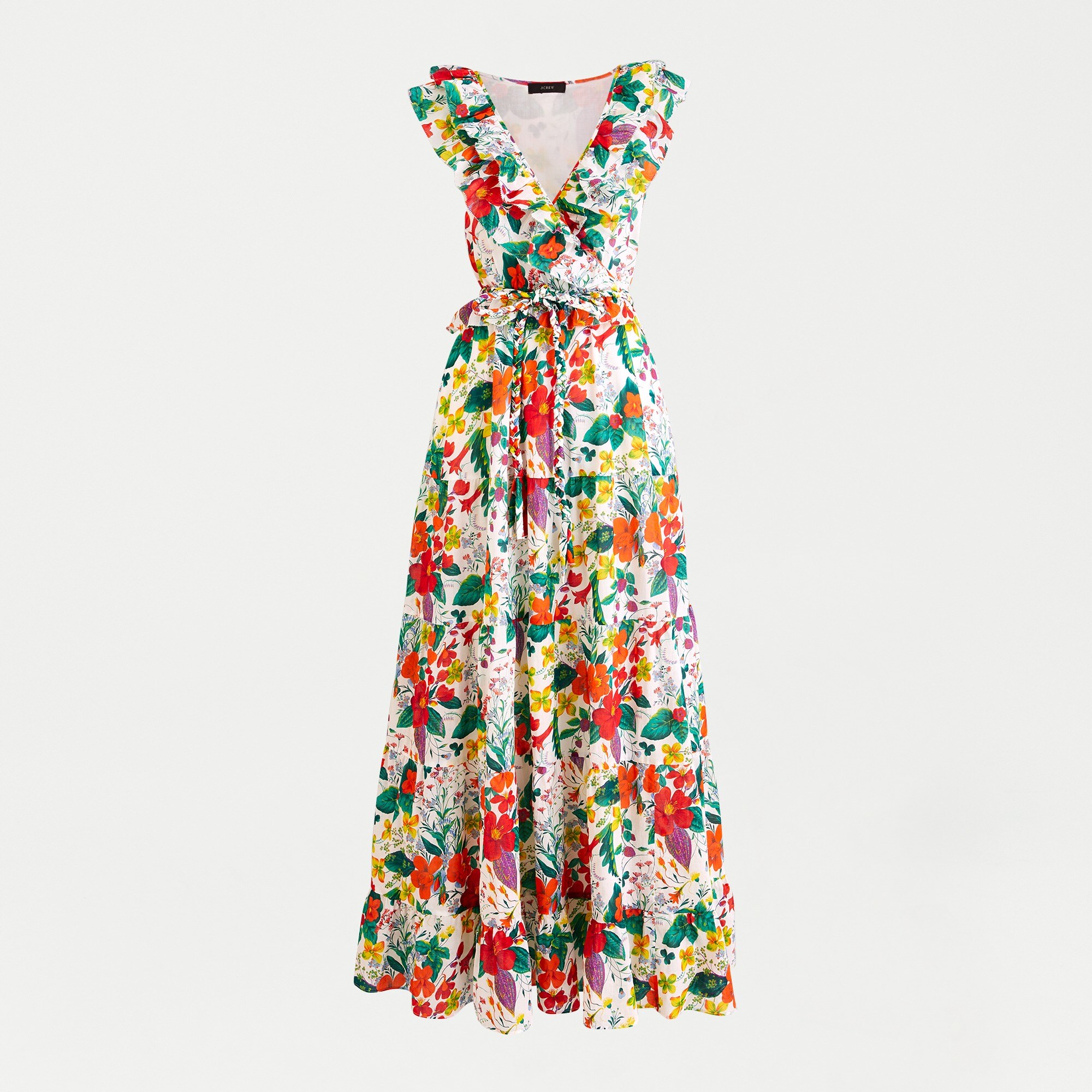 Ruffle-front maxi dress in Ratti® island botanical print