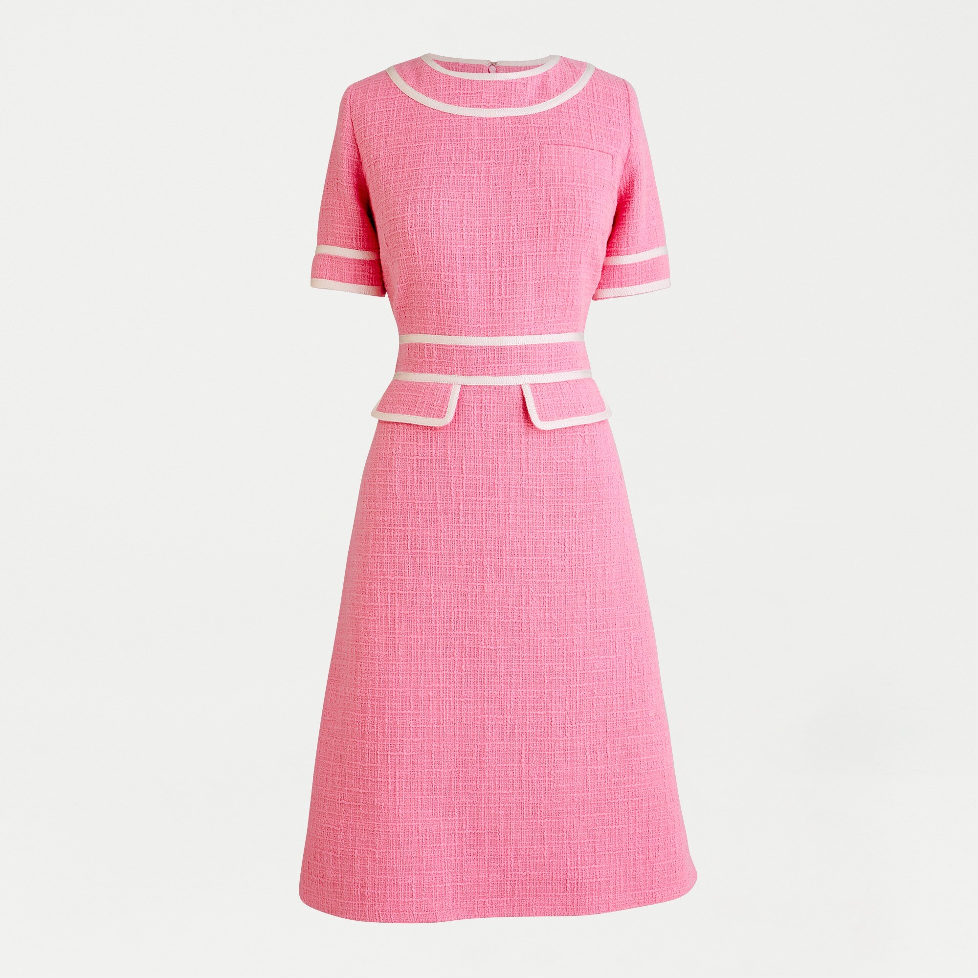 A-line dress with flap pockets in tweed