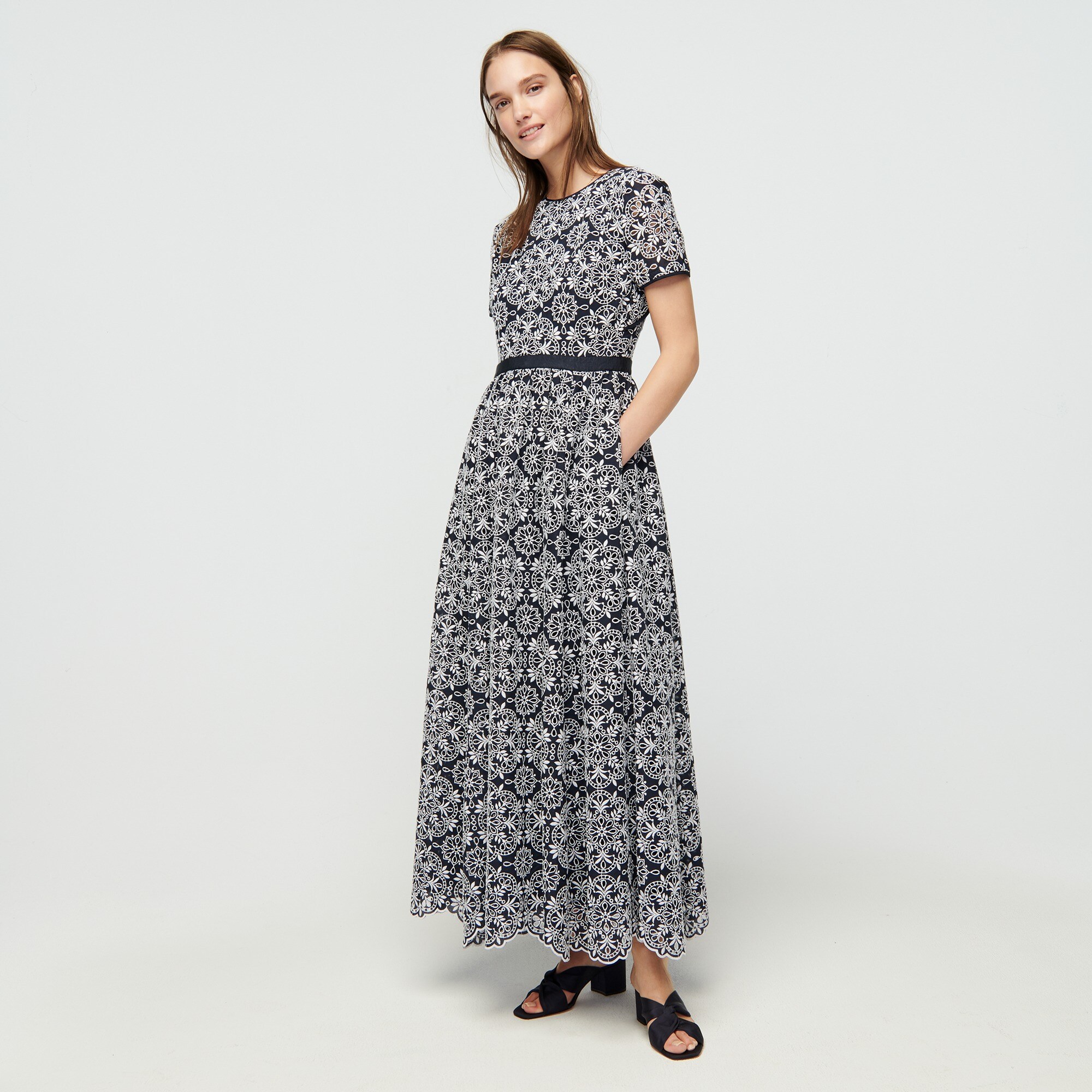 J.Crew Shortsleeve Maxi Dress In Eyelet For Women