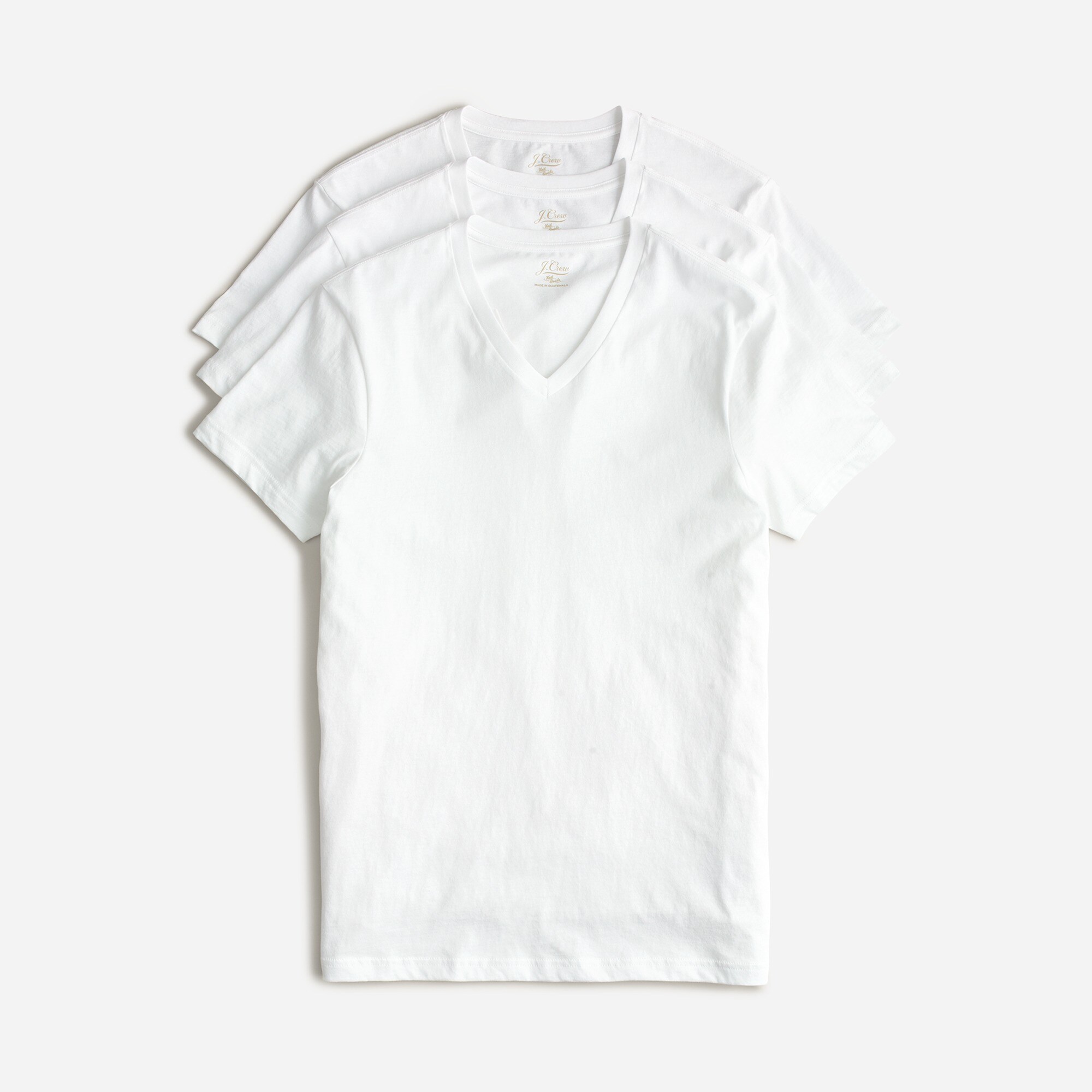 White V-neck undershirts three-pack