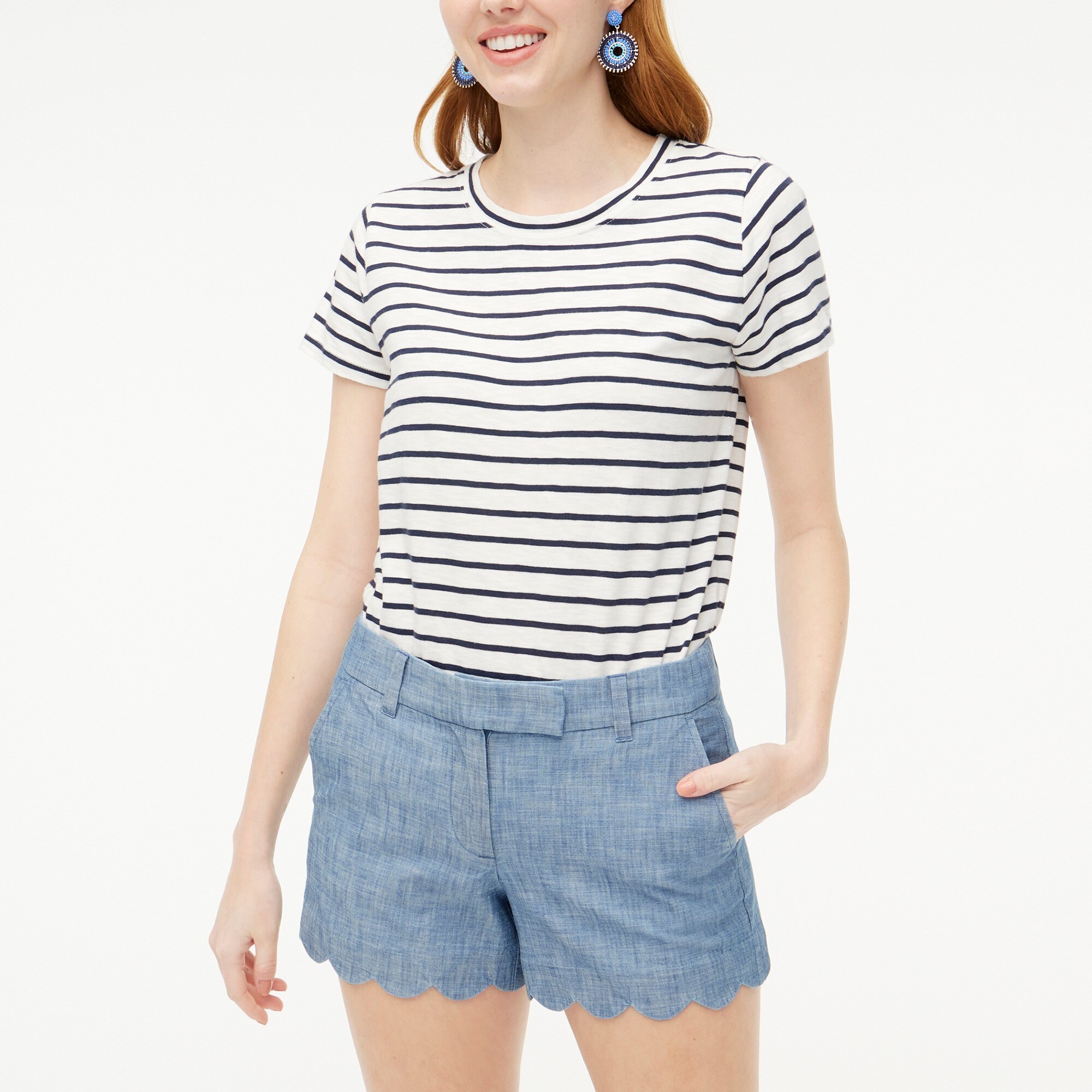 chambray shorts womens