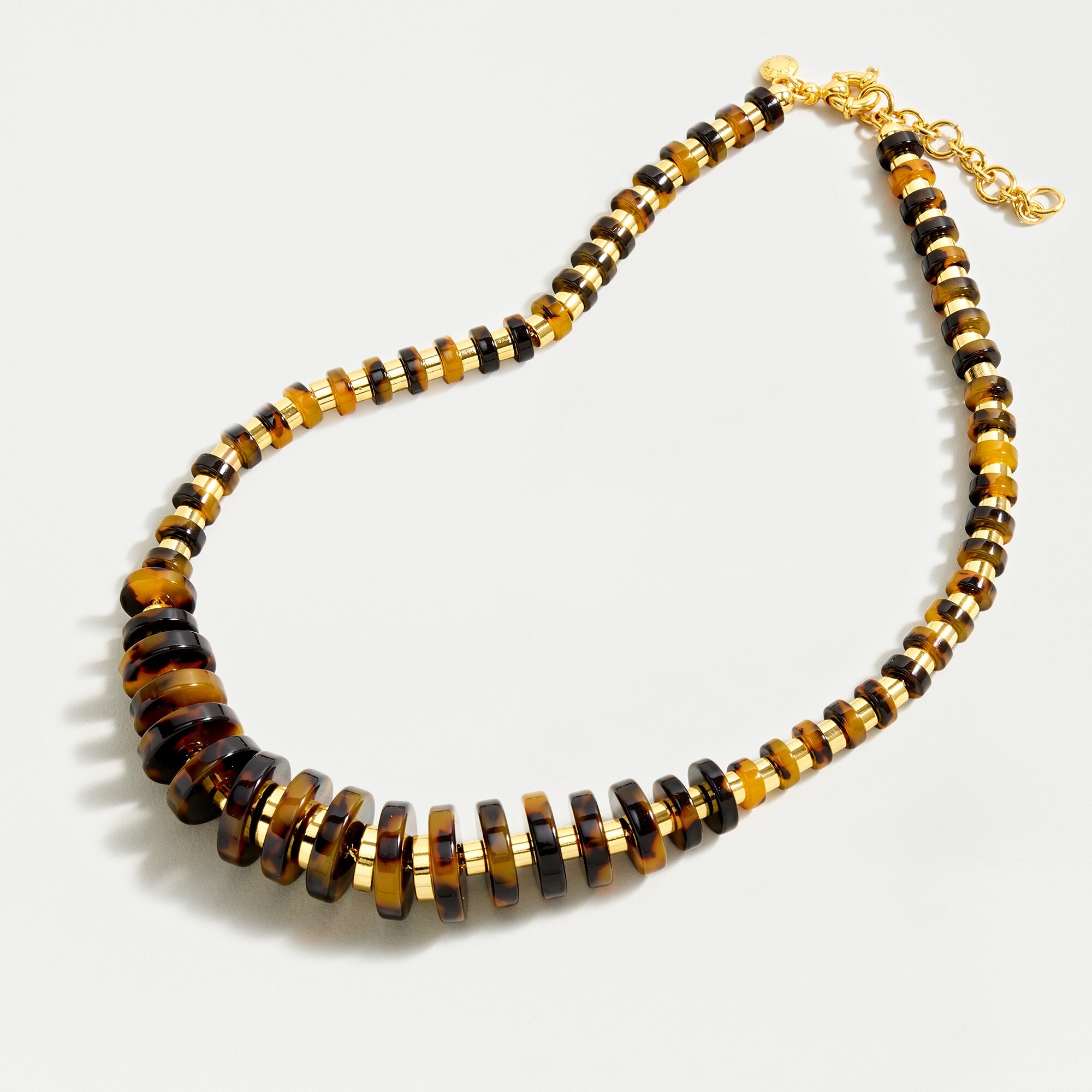 Graduated mixed disc necklace