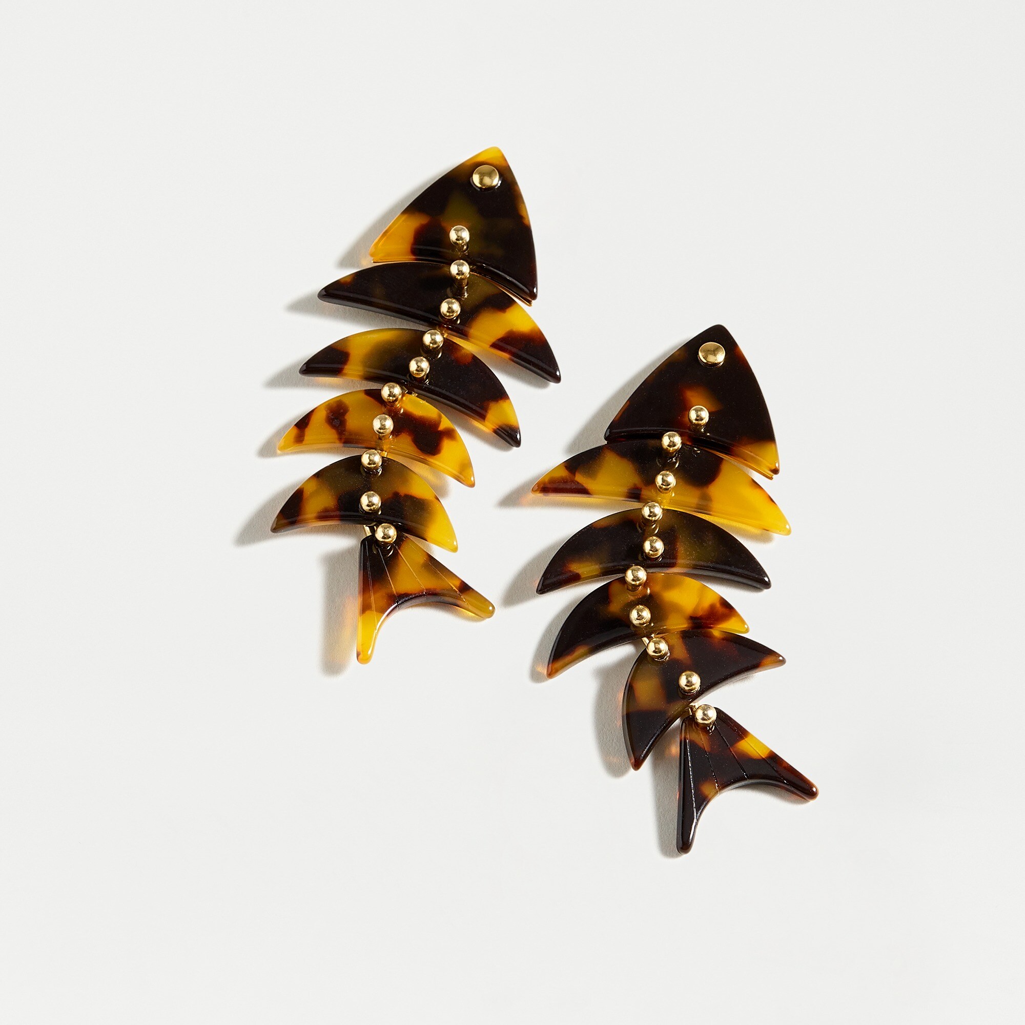 Acetate fish bone statement earrings
