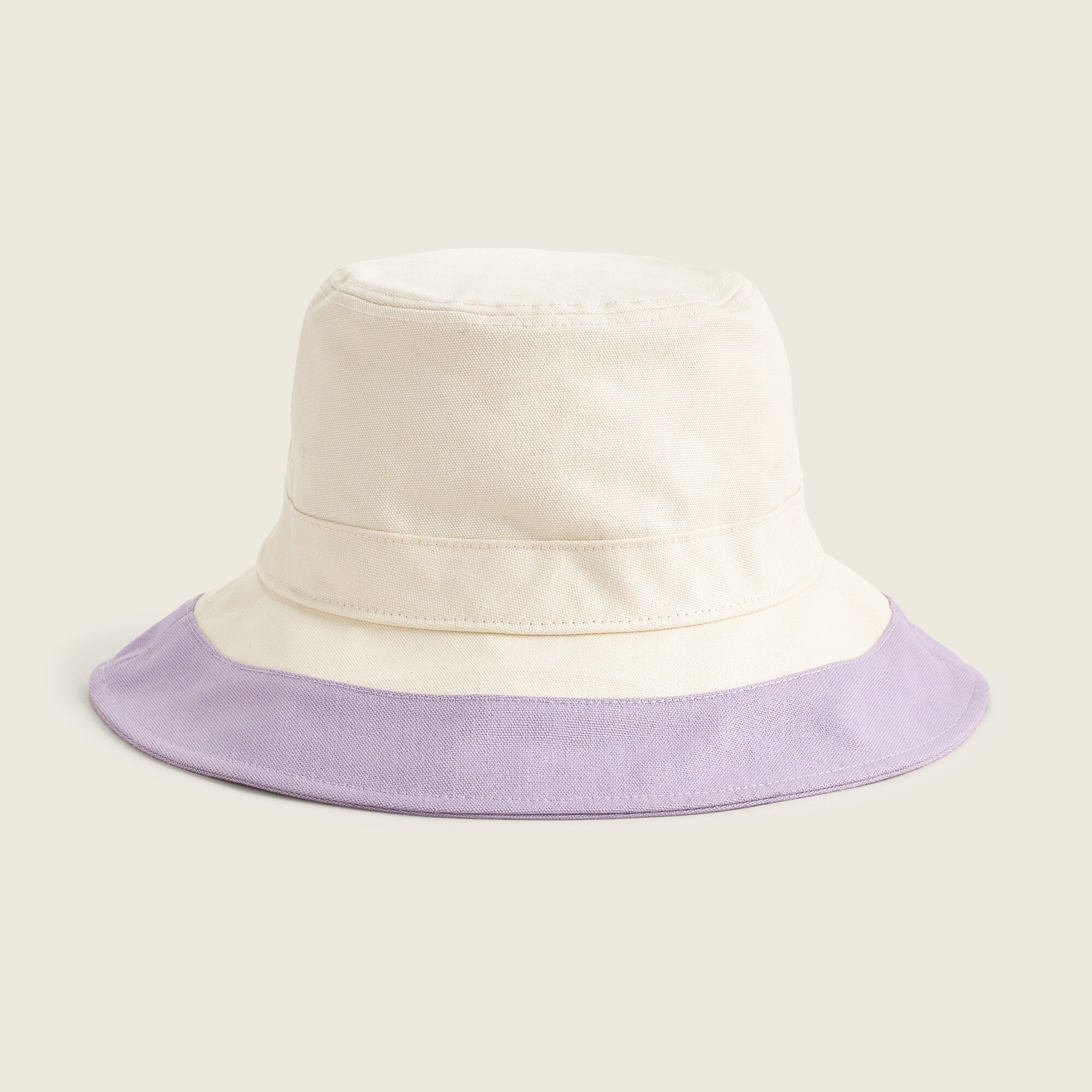 Wide-brim bucket hat in colorblock The Color Block Canvas Bucket Hat | Women main image 4
