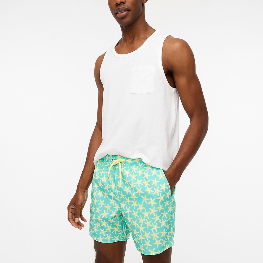 factory: 6" printed swim trunk for men, right side, view zoomed